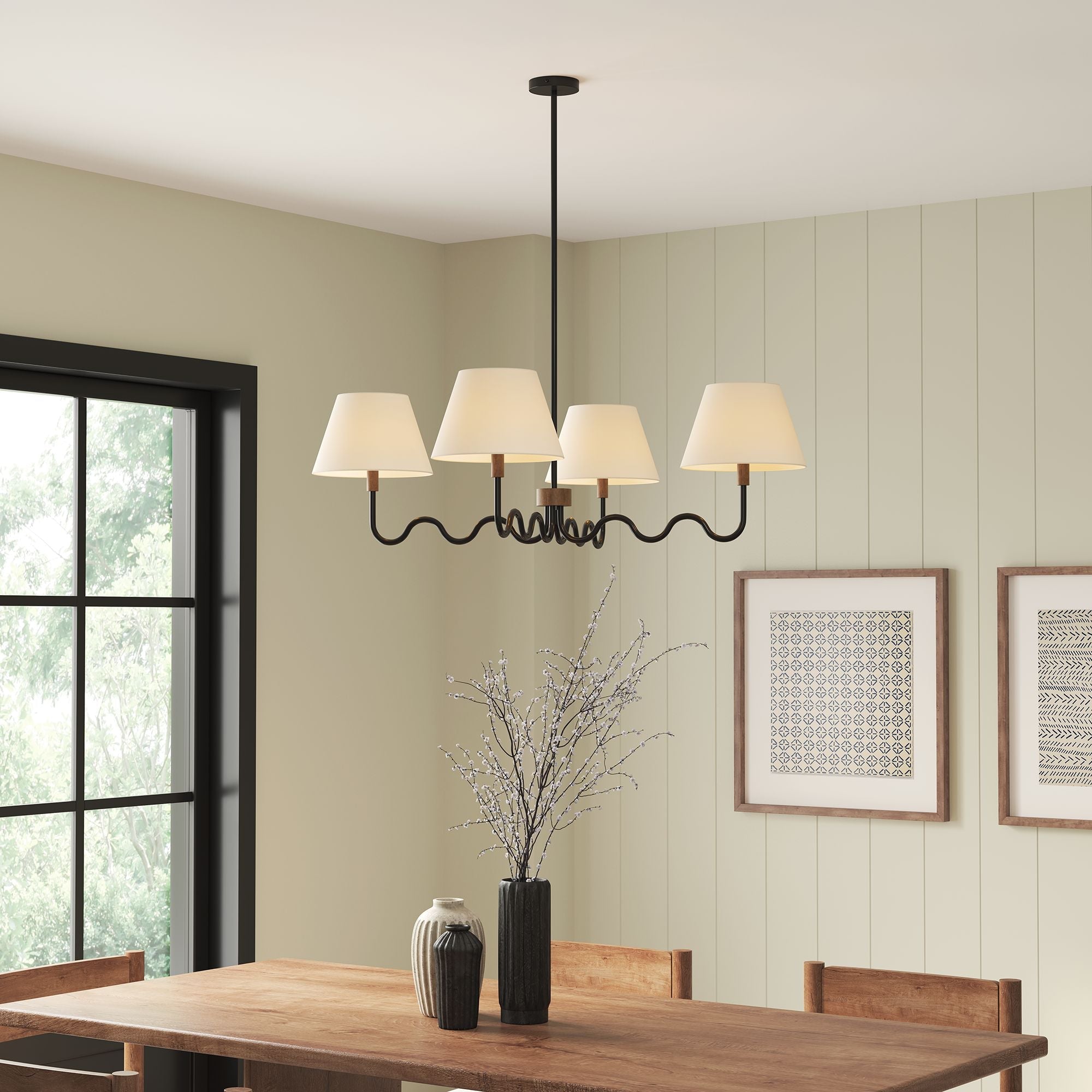 Sunlit Squiggle 4-Arm Pendant Light by Modway