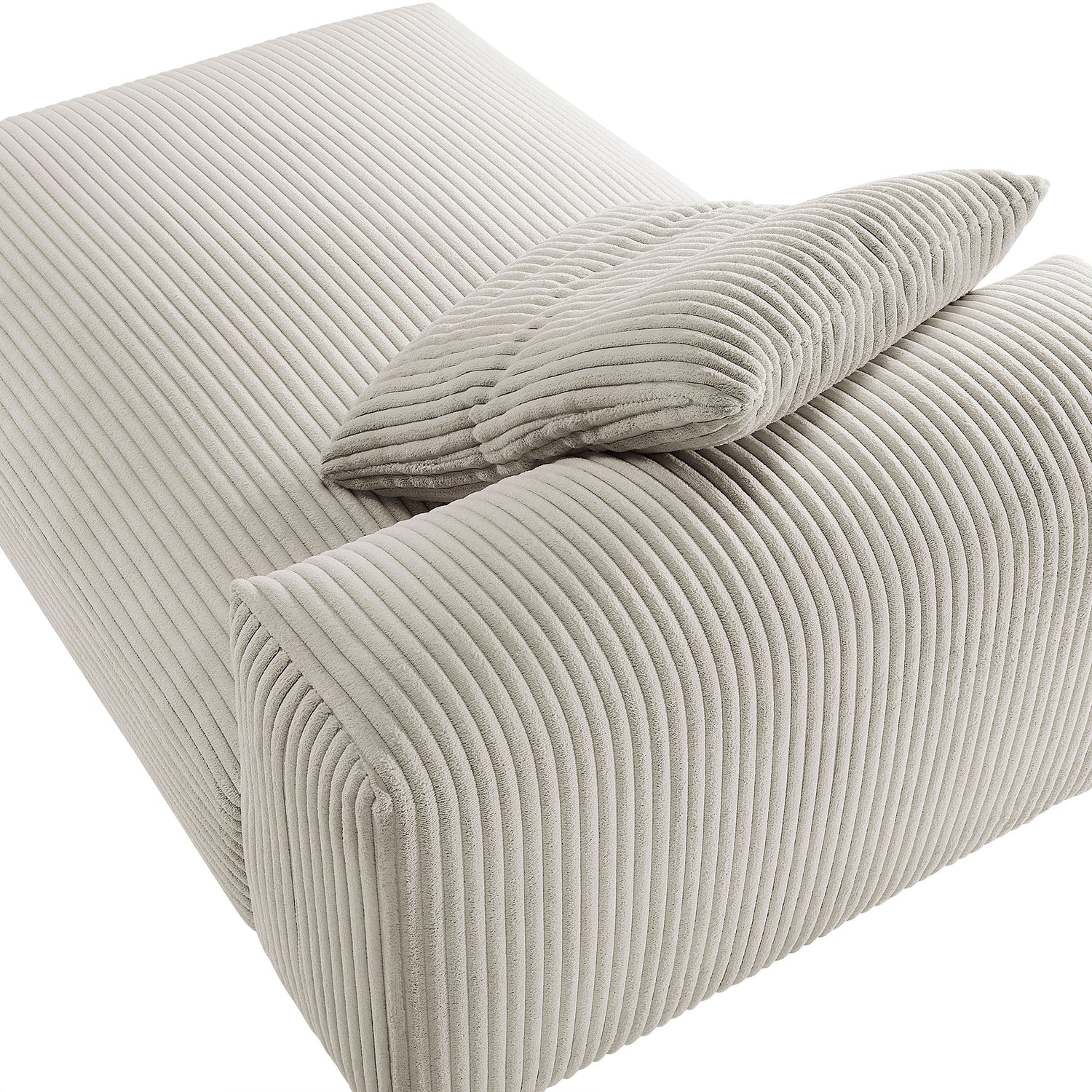 Solace  Modular Corduroy Upholstered Armless Chaise Lounge