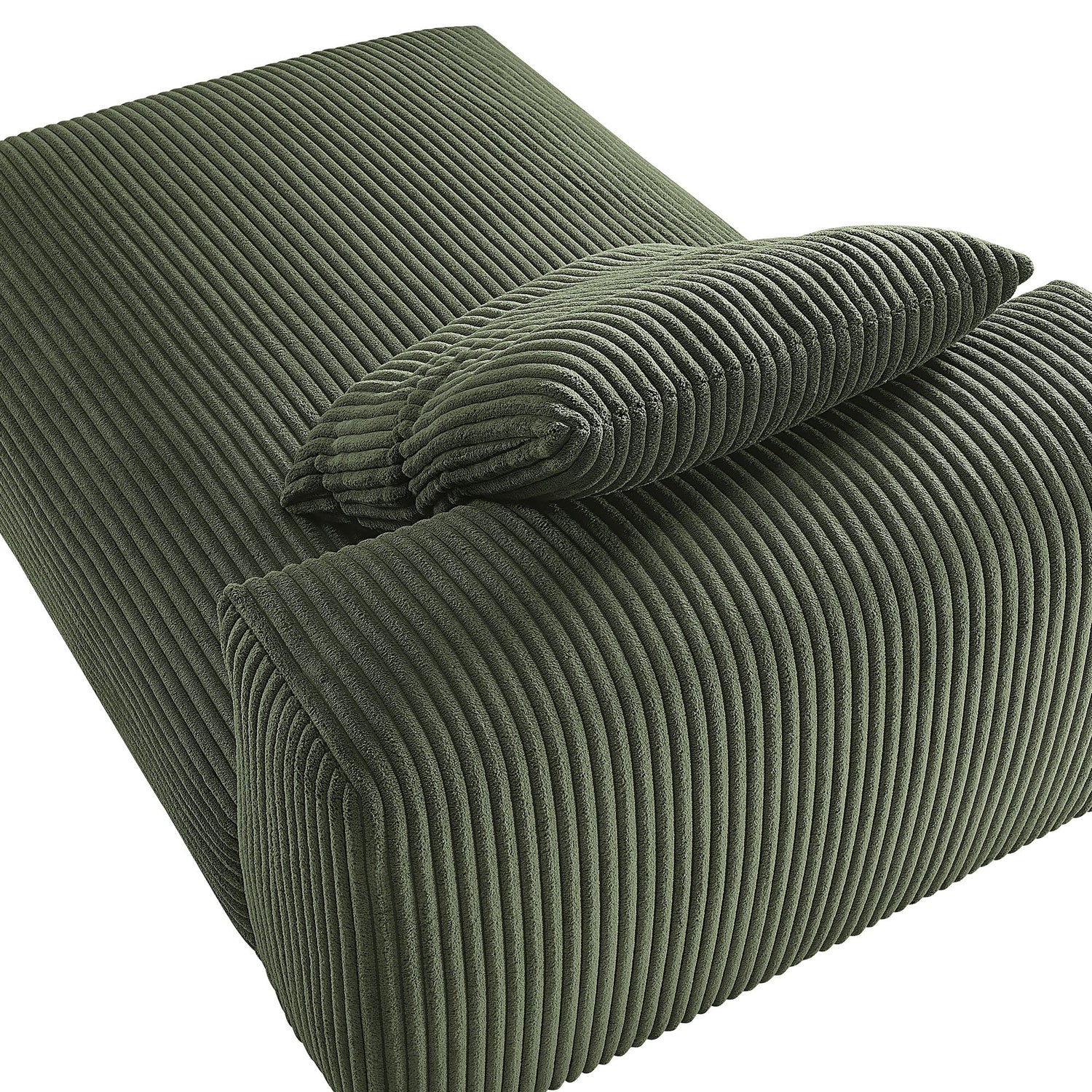 Solace  Modular Corduroy Upholstered Armless Chaise Lounge