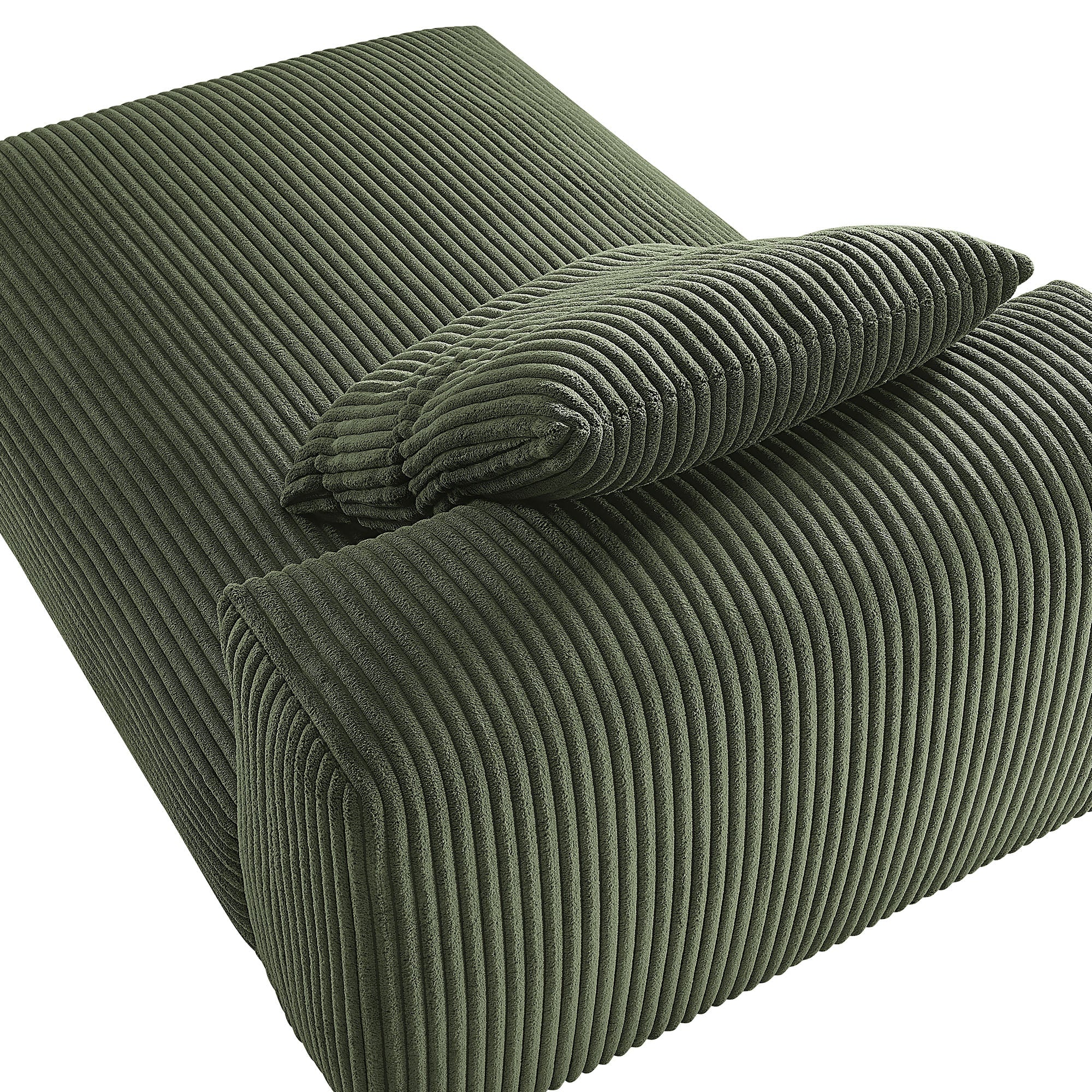 Solace  Modular Corduroy Upholstered Armless Chaise Lounge