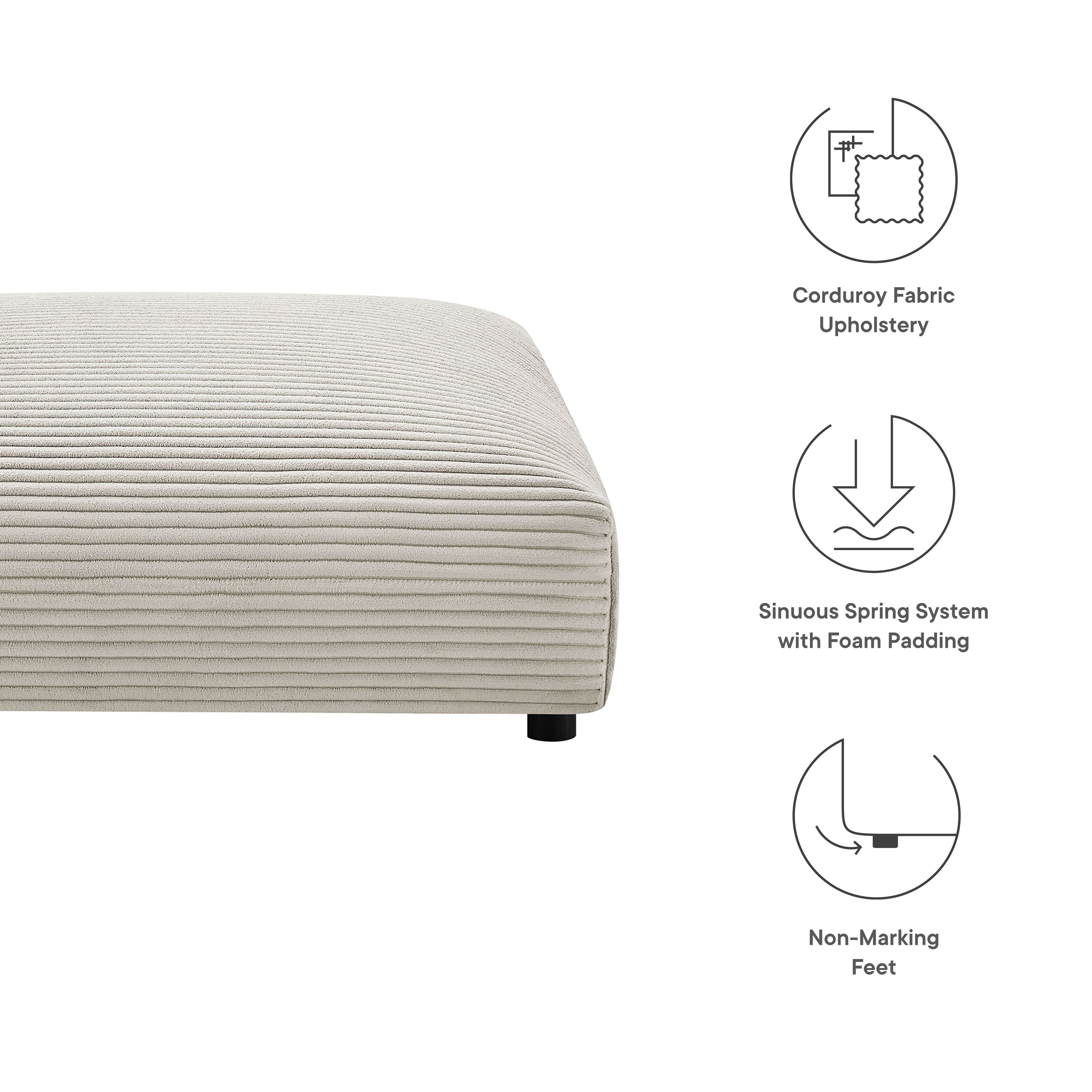 Solace  Modular Corduroy Upholstered Ottoman