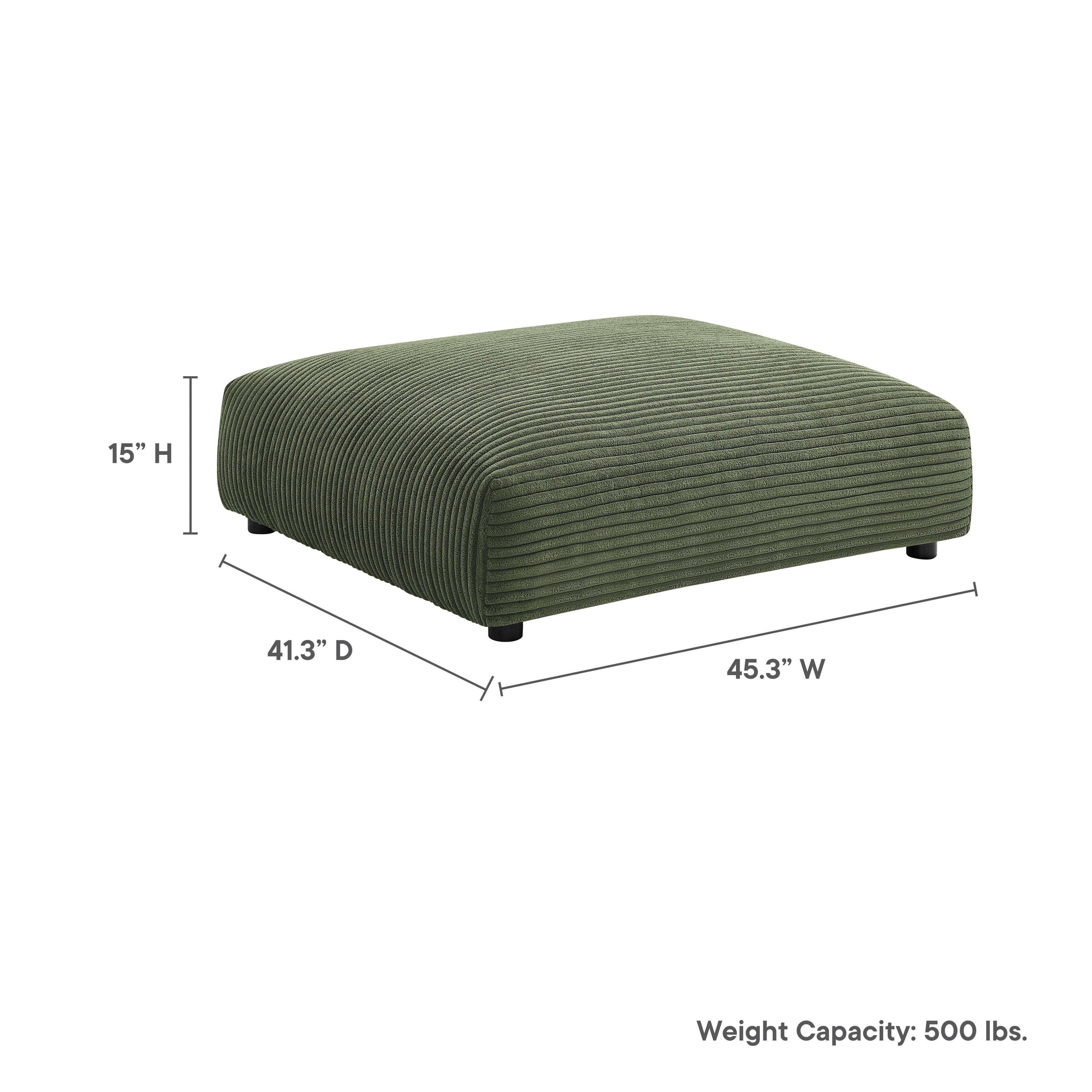 Solace  Modular Corduroy Upholstered Ottoman