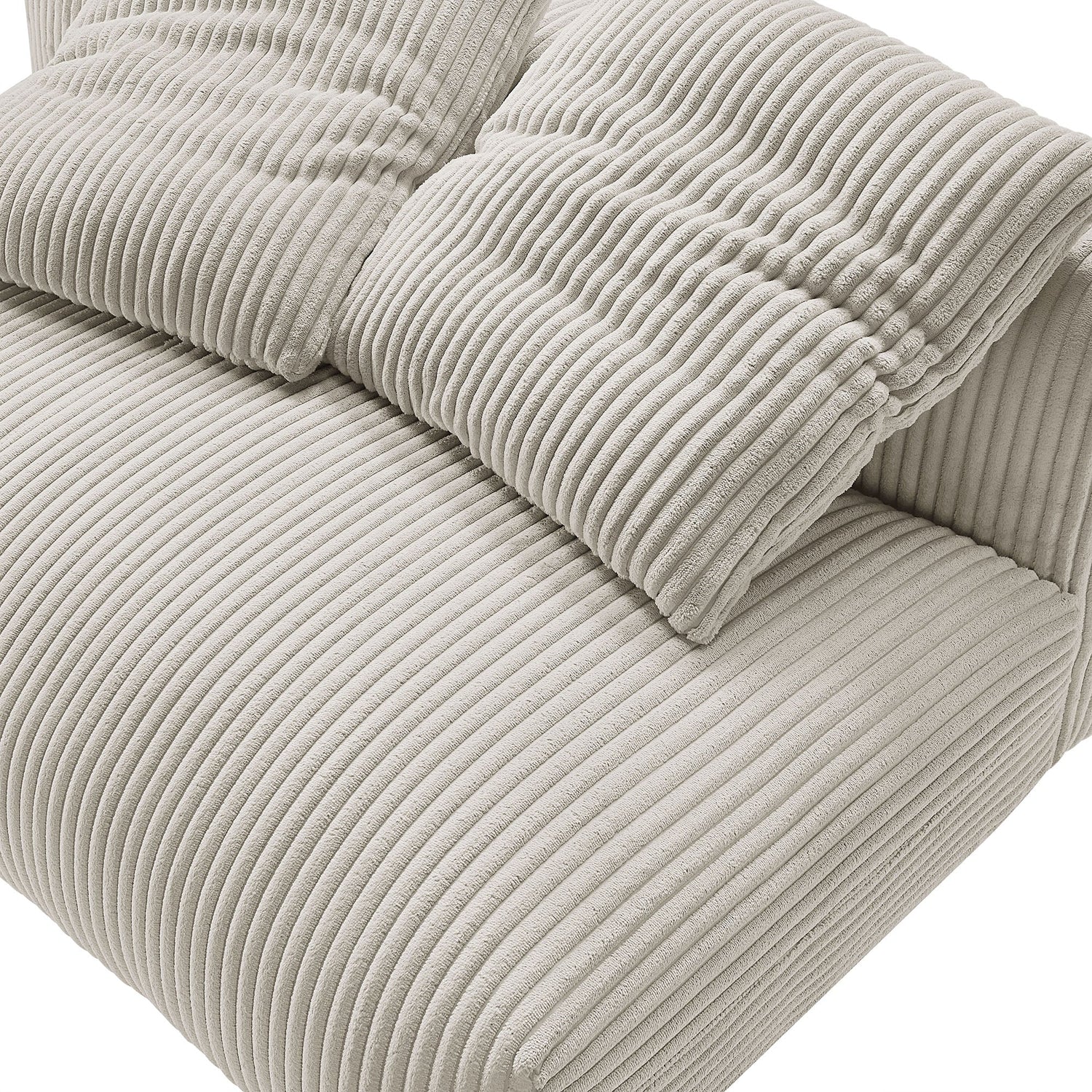 Solace  Modular Corduroy Upholstered Armless Loveseat