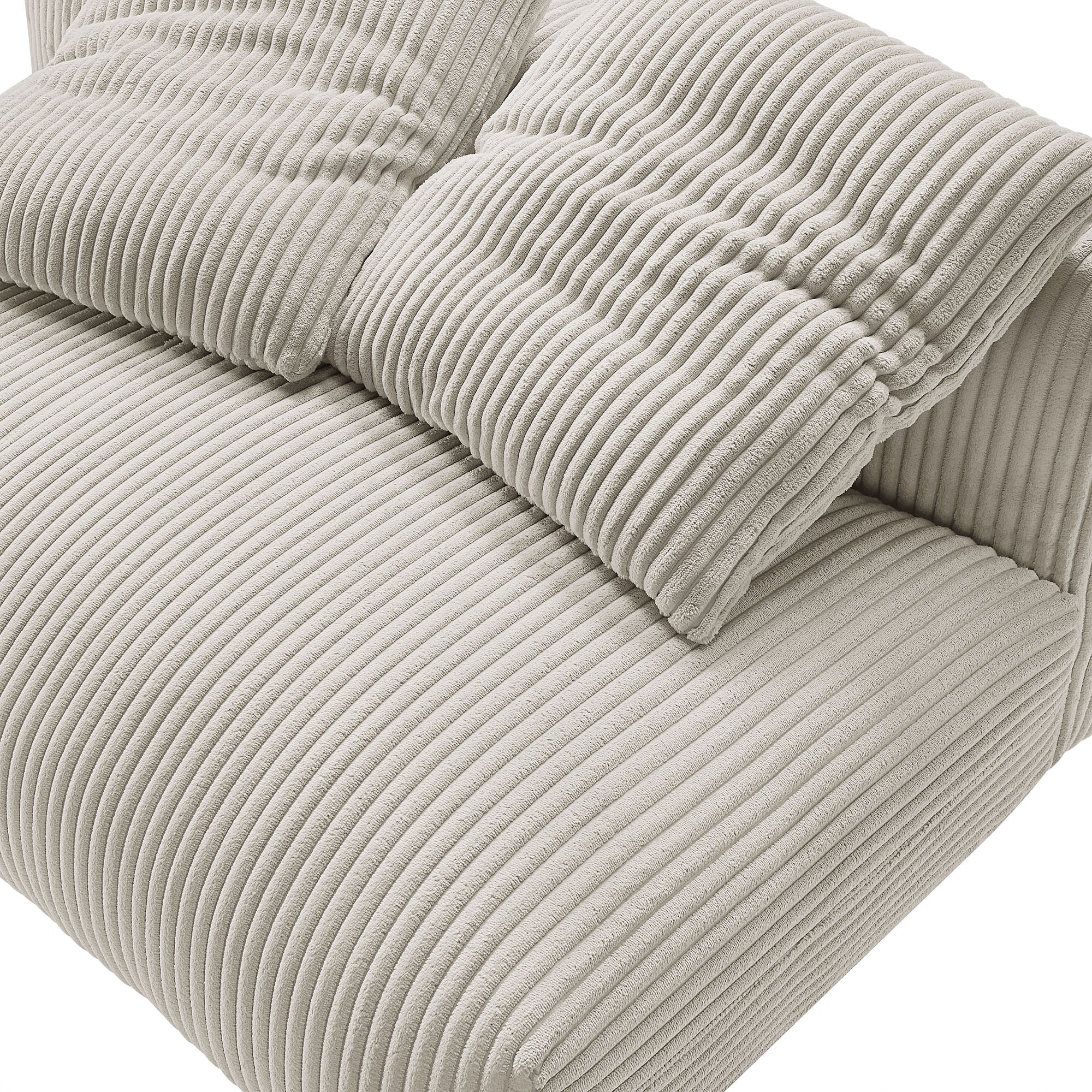 Solace  Modular Corduroy Upholstered Armless Loveseat