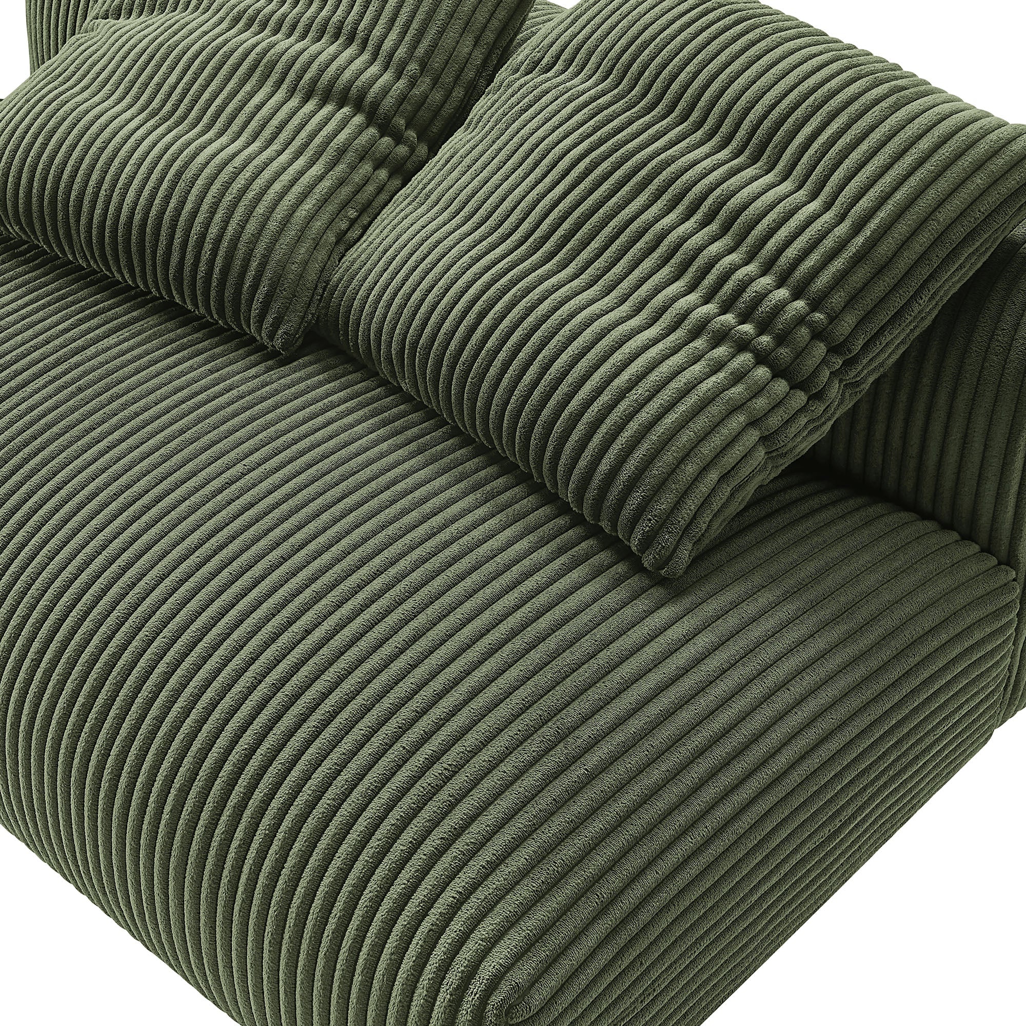 Solace  Modular Corduroy Upholstered Armless Loveseat