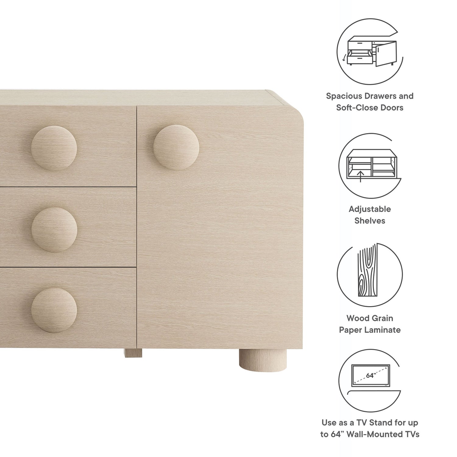 Sonnet  57"  Sideboard Storage Cabinet