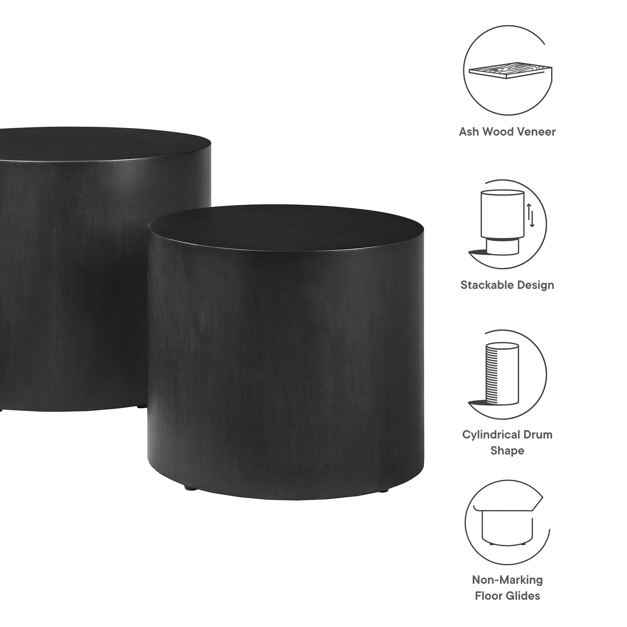 Amani Round Nesting Coffee Tables Set of 2