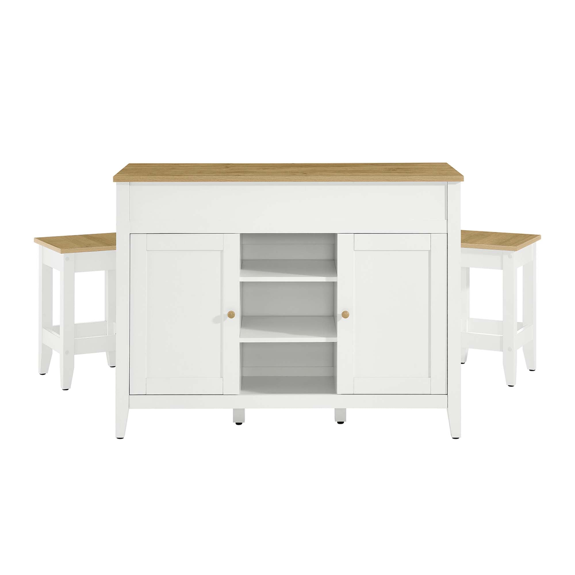 Garland 3-Piece Kitchen Island and Stool Set by Modway