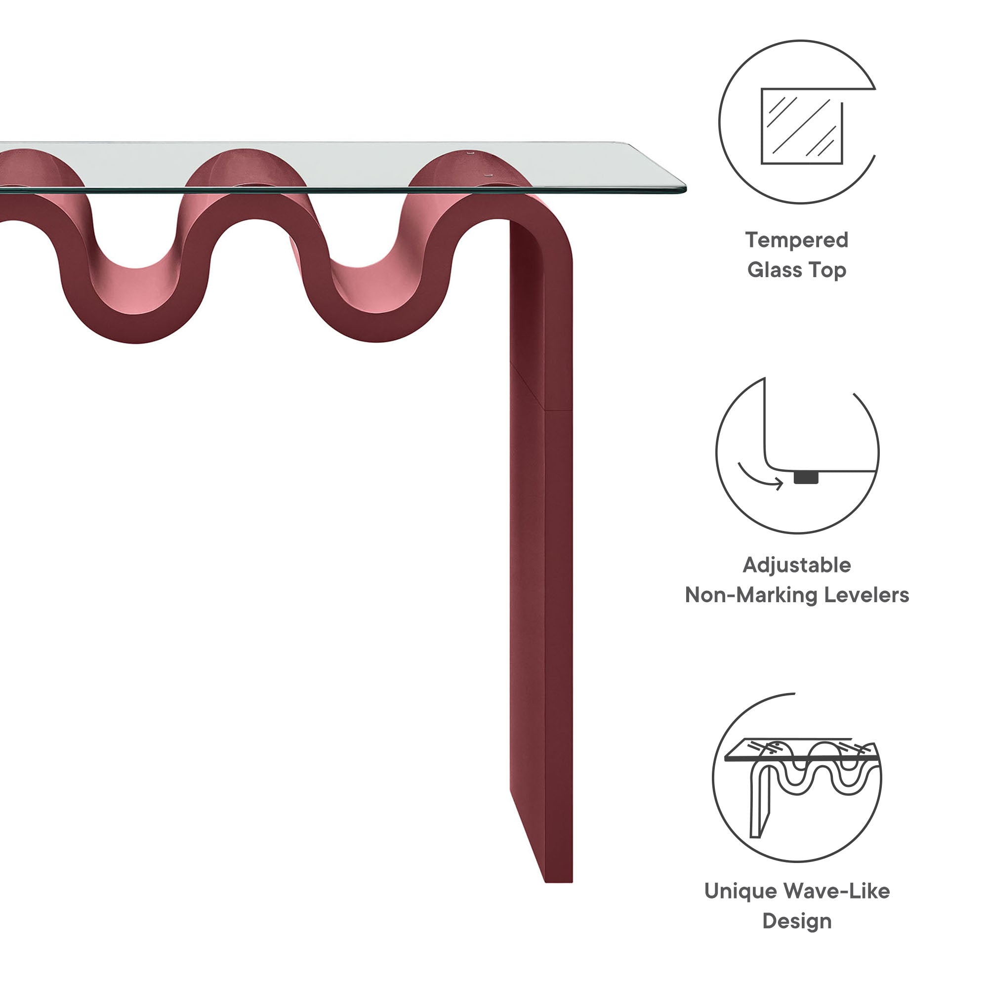 Ondine Glass Top 50" Console Table by Modway