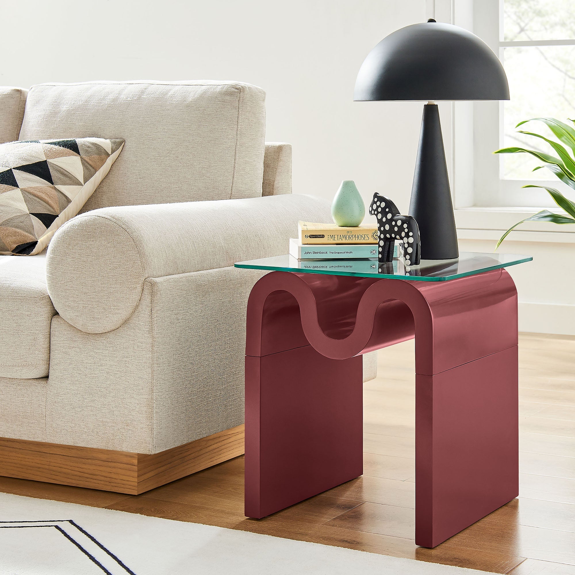 Ondine Glass Top Side Table by Modway