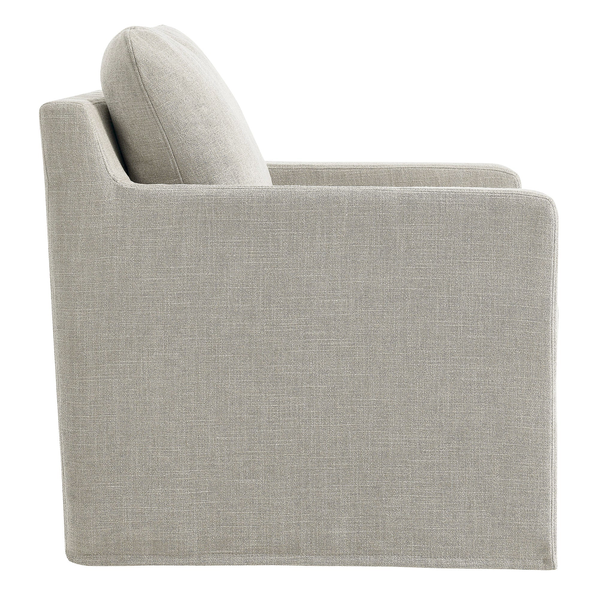 Serene  Linen Slipcovered  Swivel Armchair