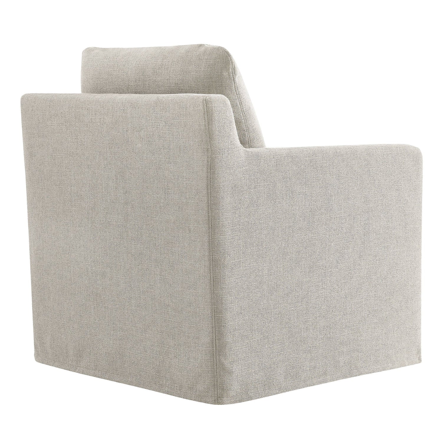 Serene  Linen Slipcovered  Swivel Armchair