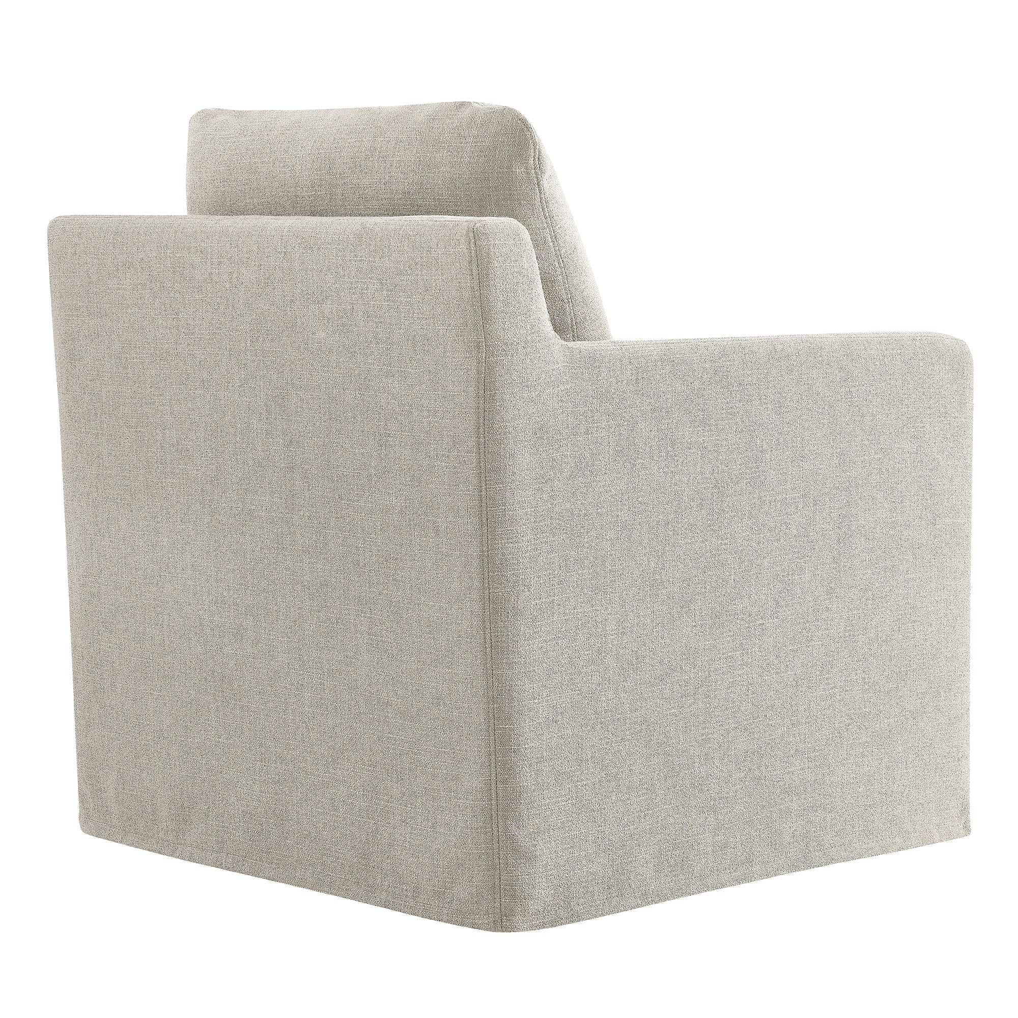 Serene  Linen Slipcovered  Swivel Armchair