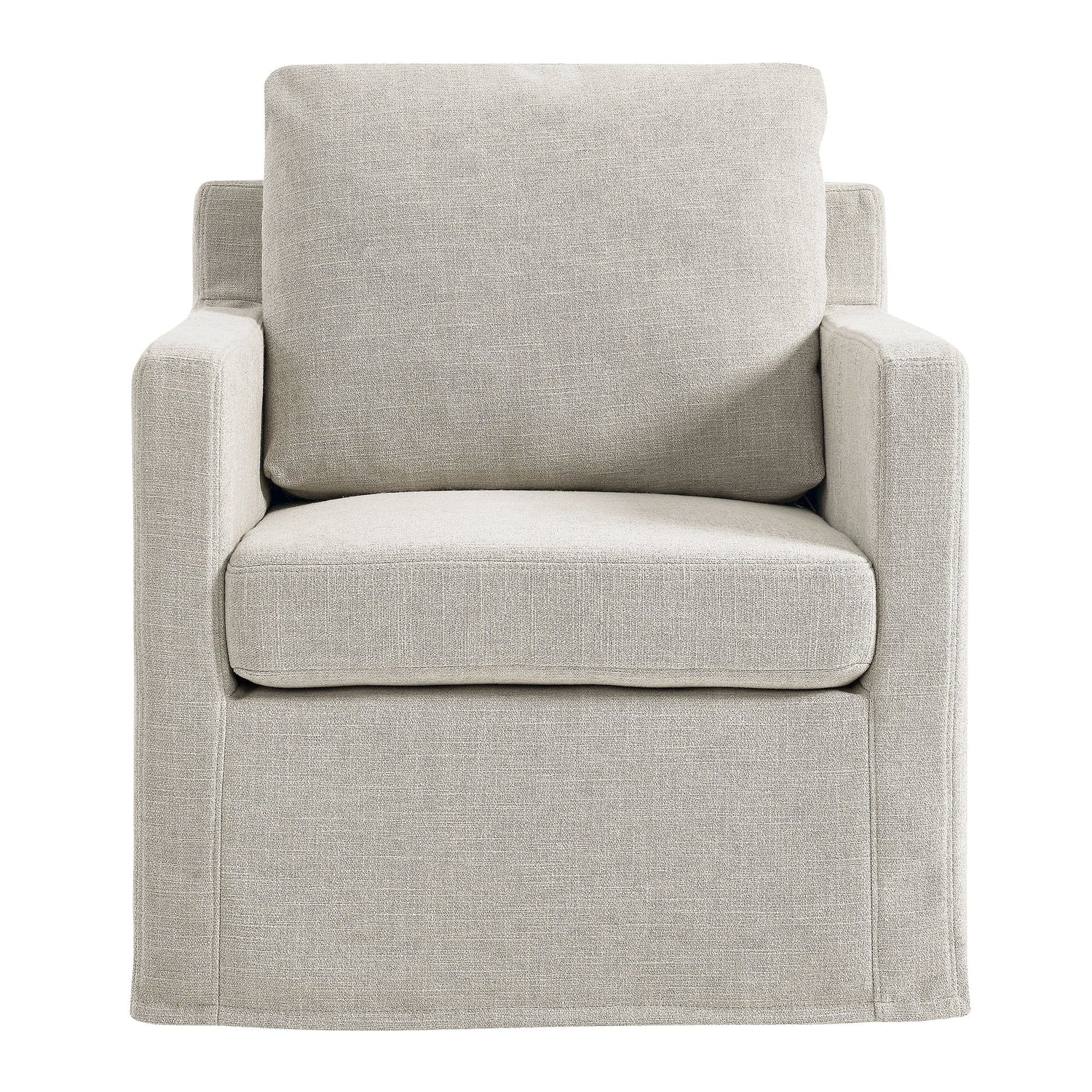 Serene  Linen Slipcovered  Swivel Armchair