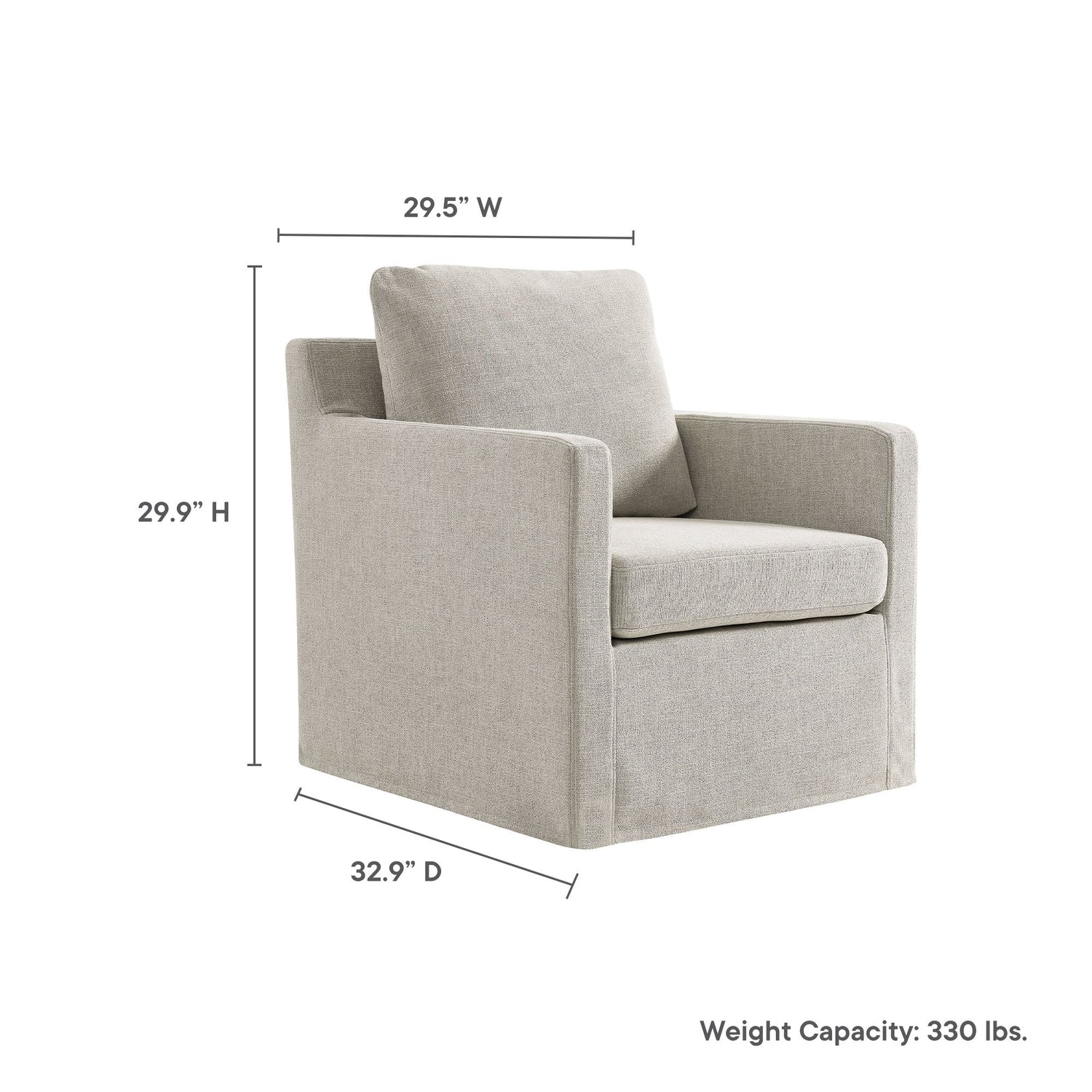 Serene  Linen Slipcovered  Swivel Armchair