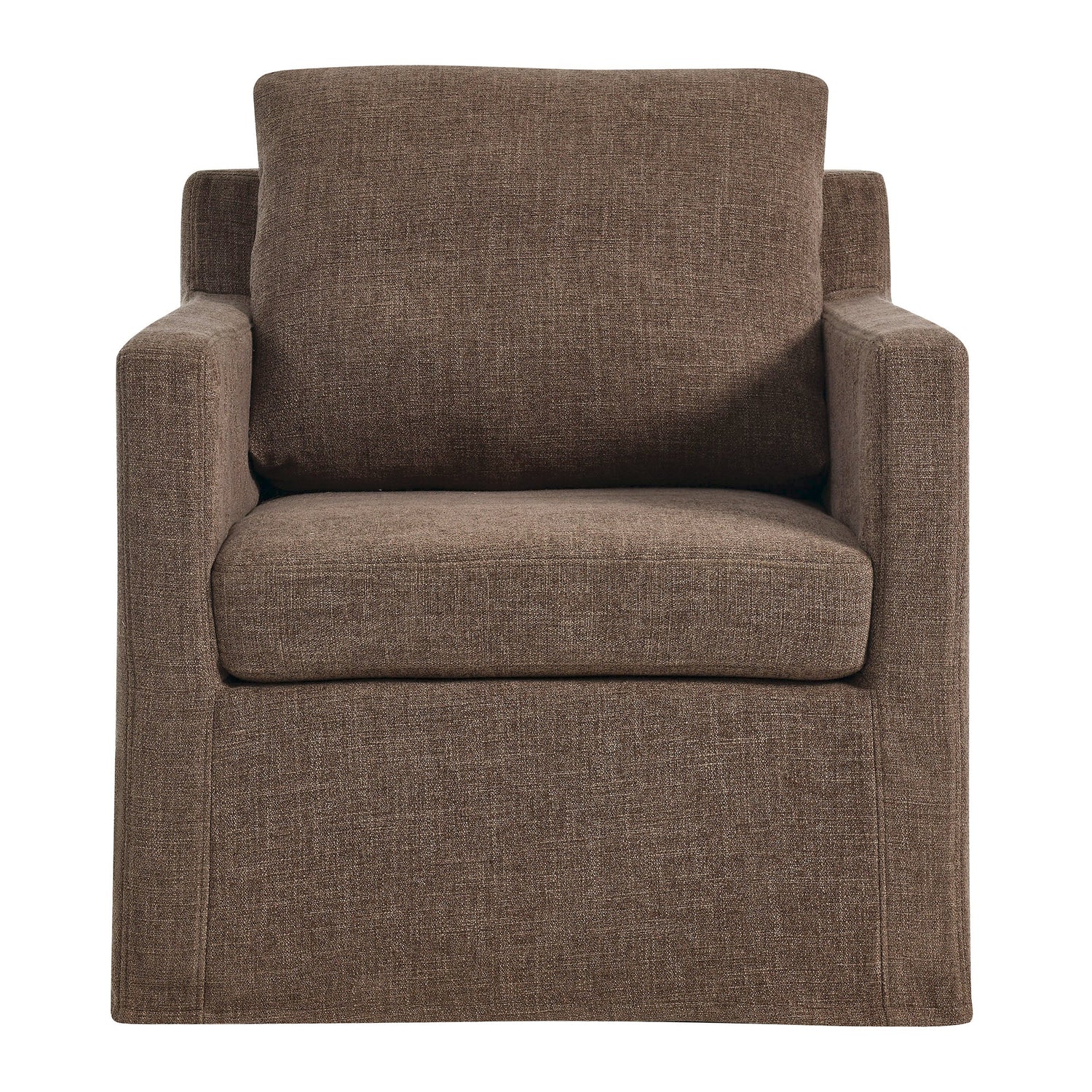 Serene  Linen Slipcovered  Swivel Armchair