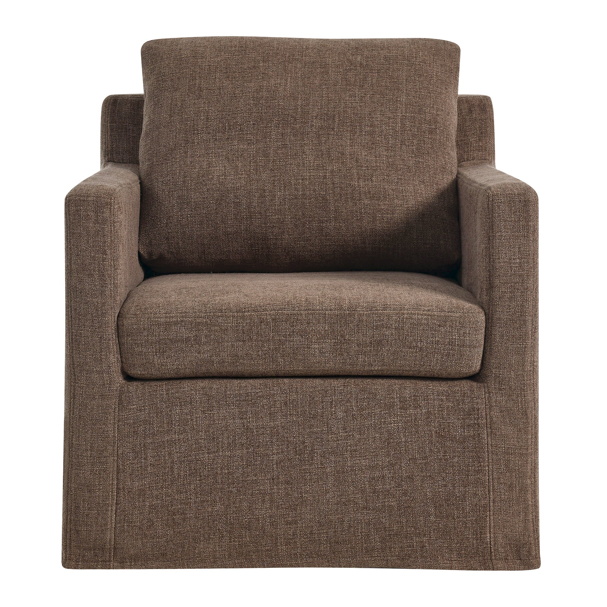 Serene  Linen Slipcovered  Swivel Armchair