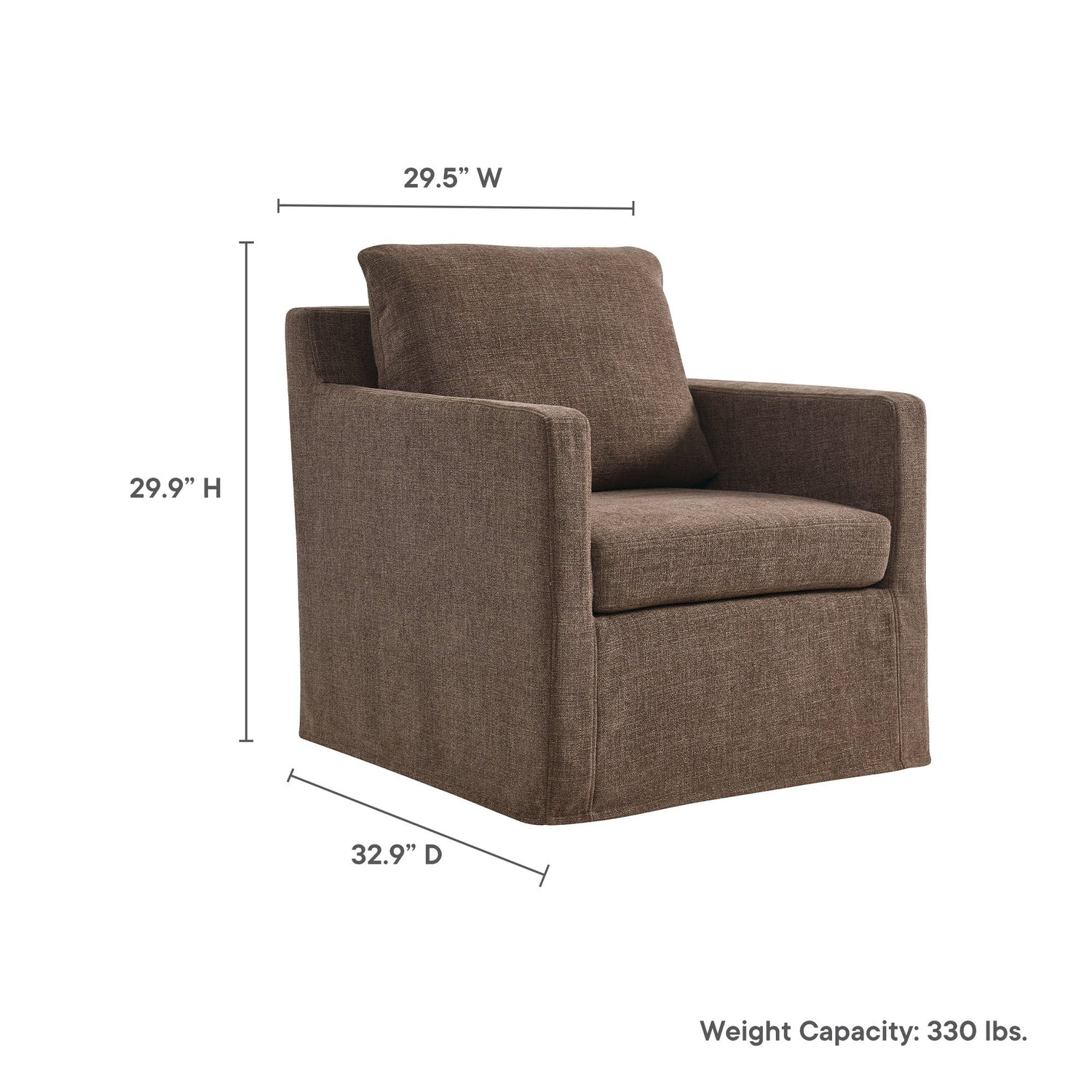 Serene  Linen Slipcovered  Swivel Armchair