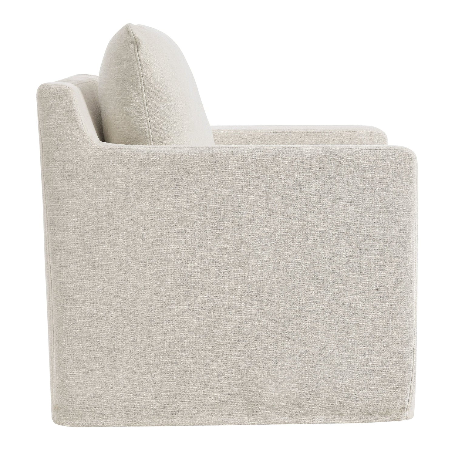 Serene  Linen Slipcovered  Swivel Armchair