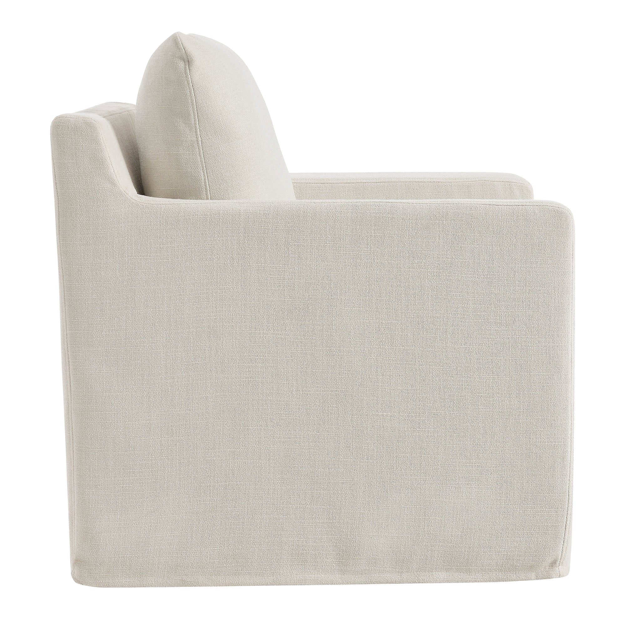 Serene  Linen Slipcovered  Swivel Armchair