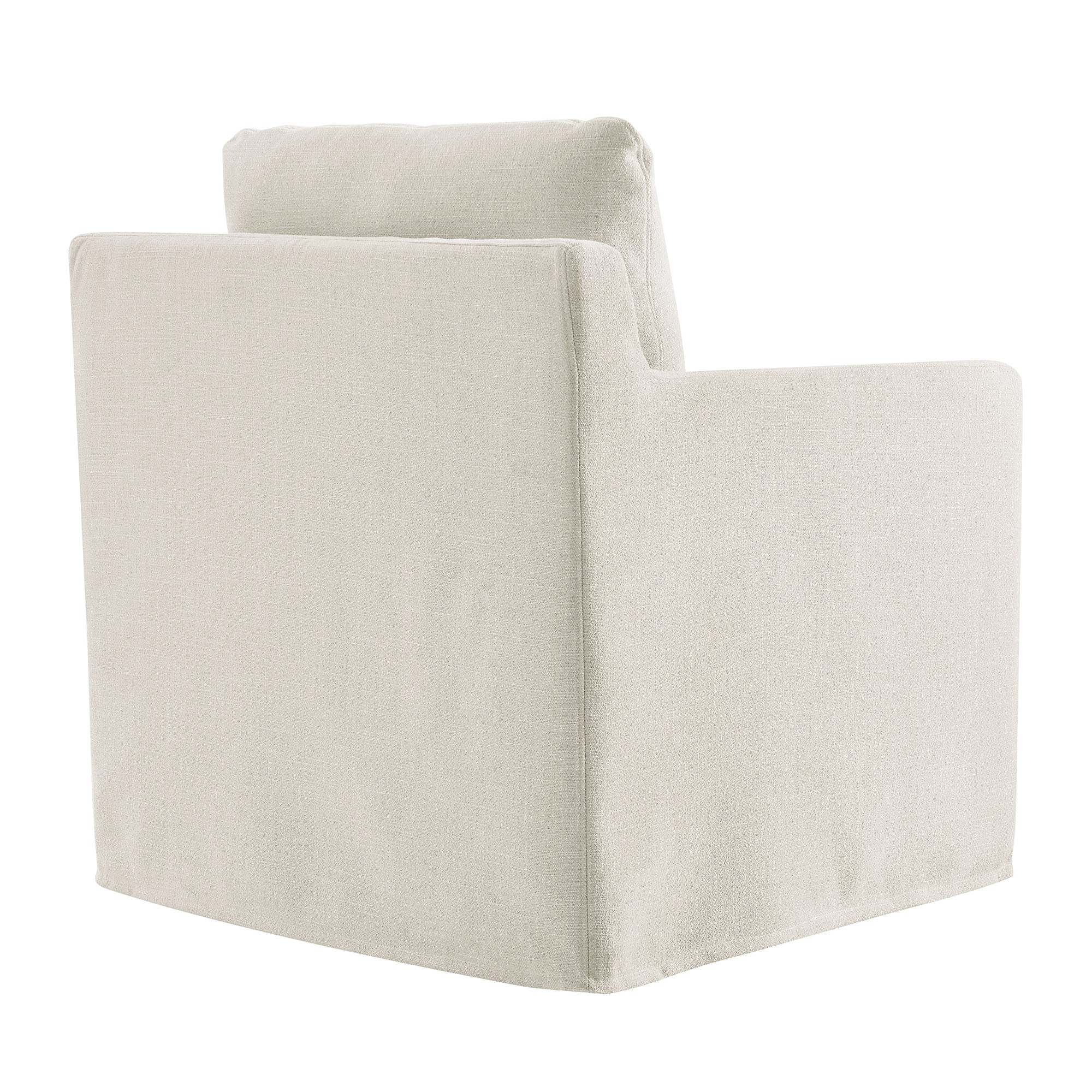 Serene  Linen Slipcovered  Swivel Armchair