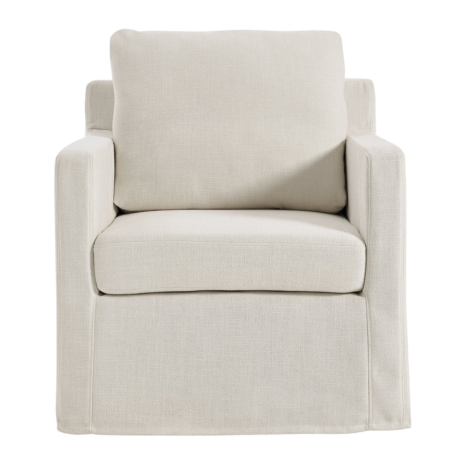 Serene  Linen Slipcovered  Swivel Armchair