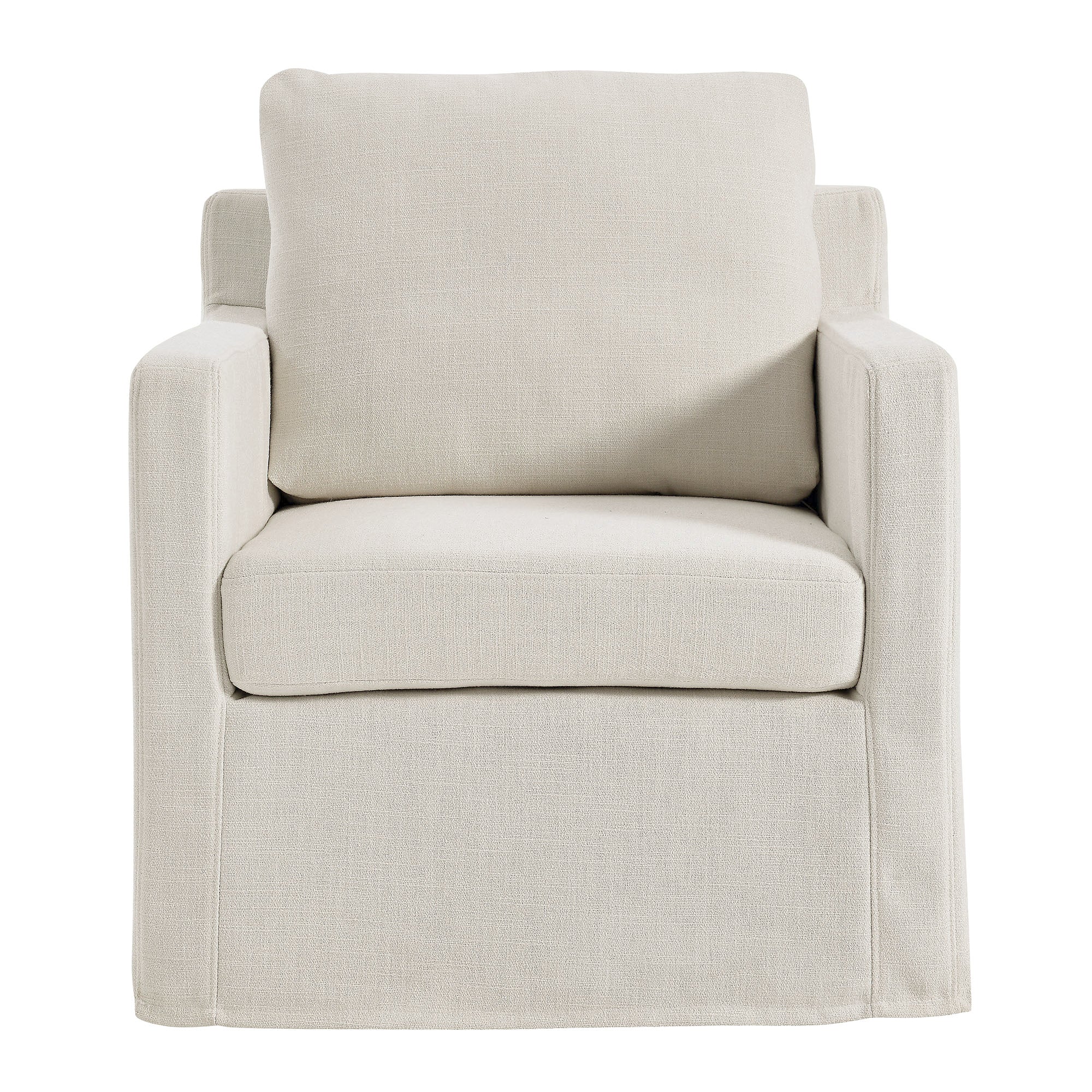 Serene  Linen Slipcovered  Swivel Armchair