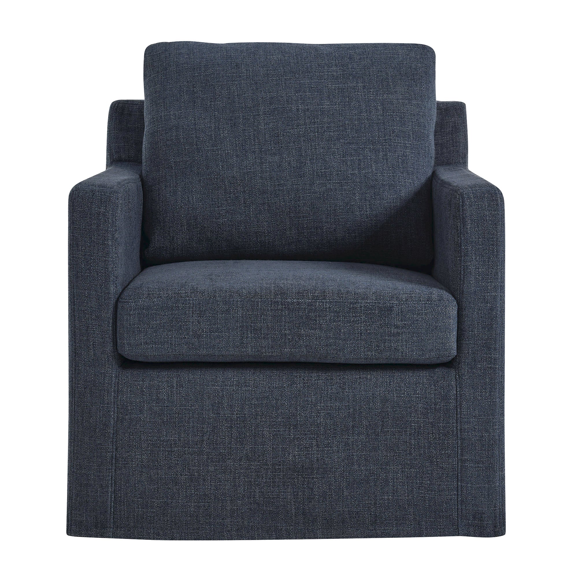 Serene  Linen Slipcovered  Swivel Armchair