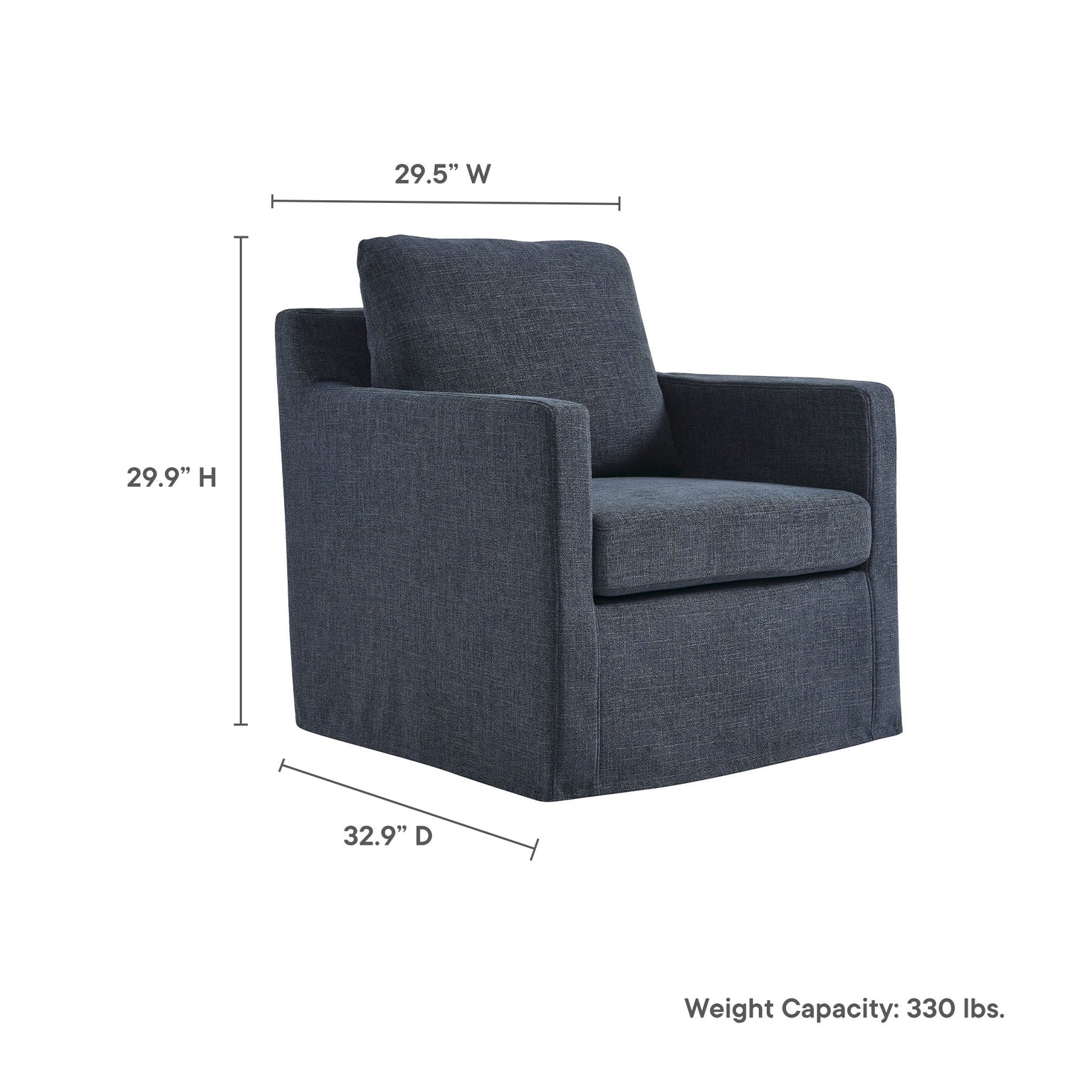 Serene  Linen Slipcovered  Swivel Armchair