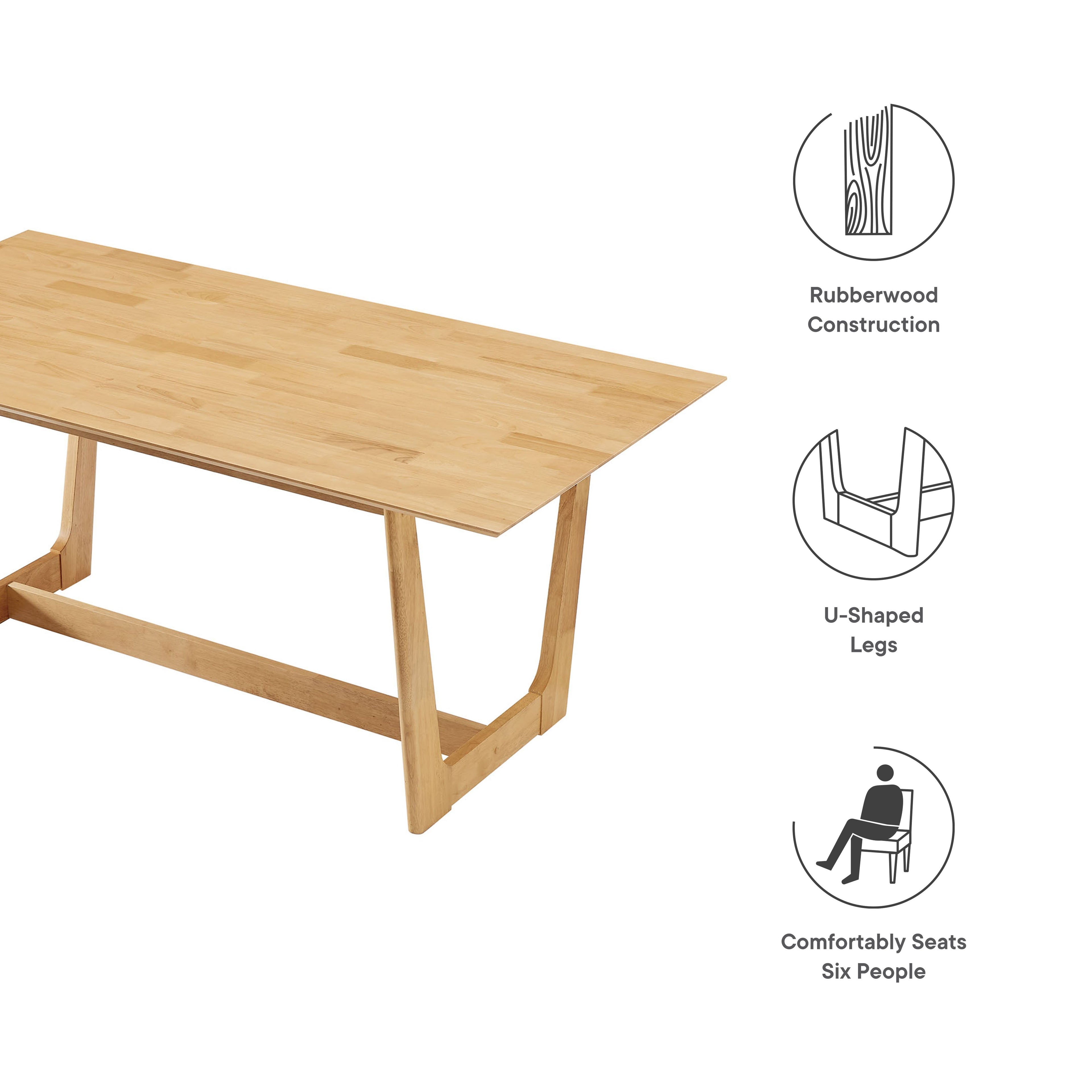 Solara 7-Piece Wood Dining Set by Modway
