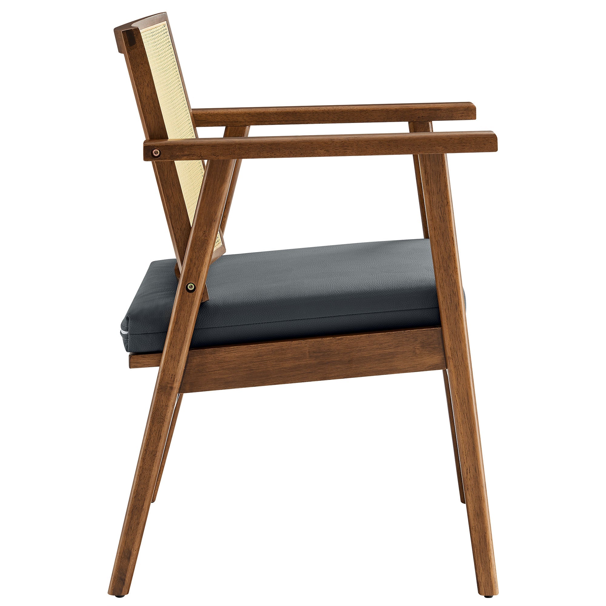 Thera Vegan Leather and Cane Accent Armchairs Set of 2 by Modway