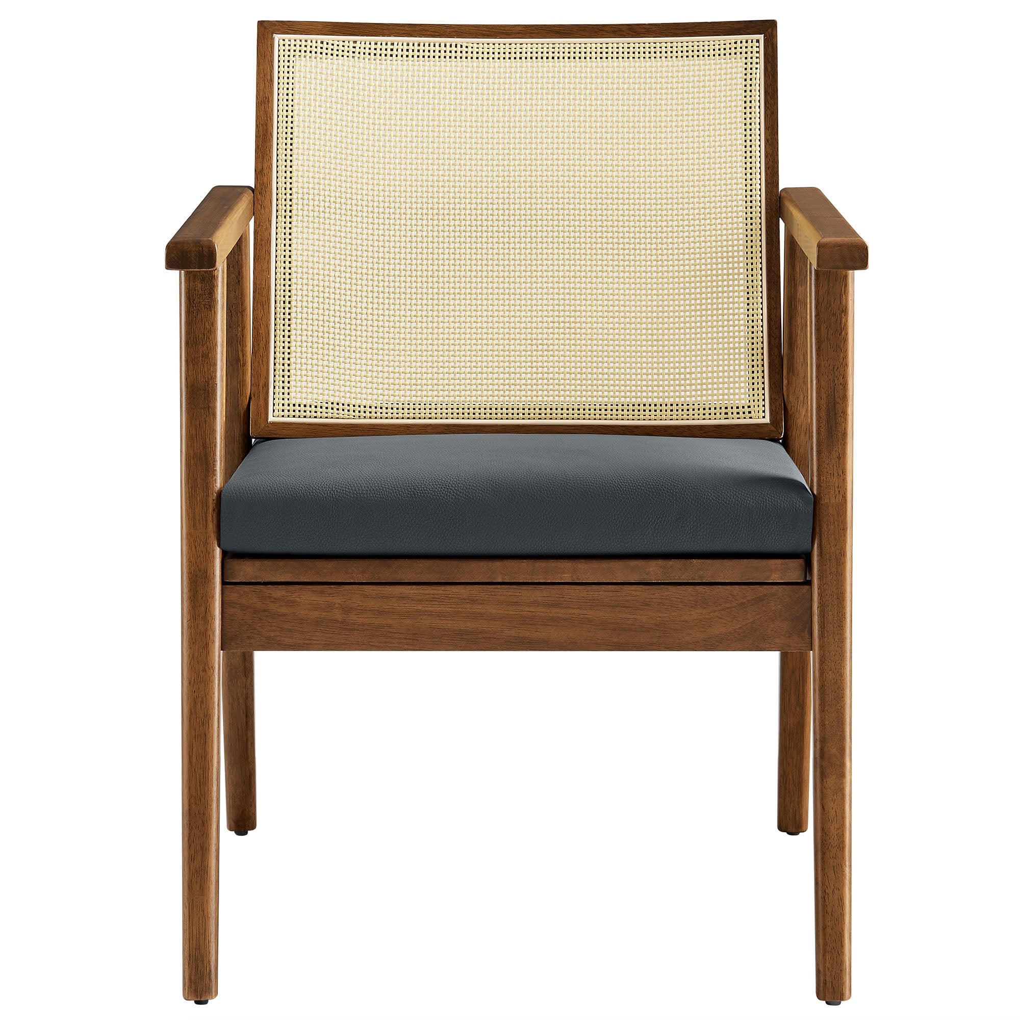 Thera Vegan Leather and Cane Accent Armchairs Set of 2 by Modway