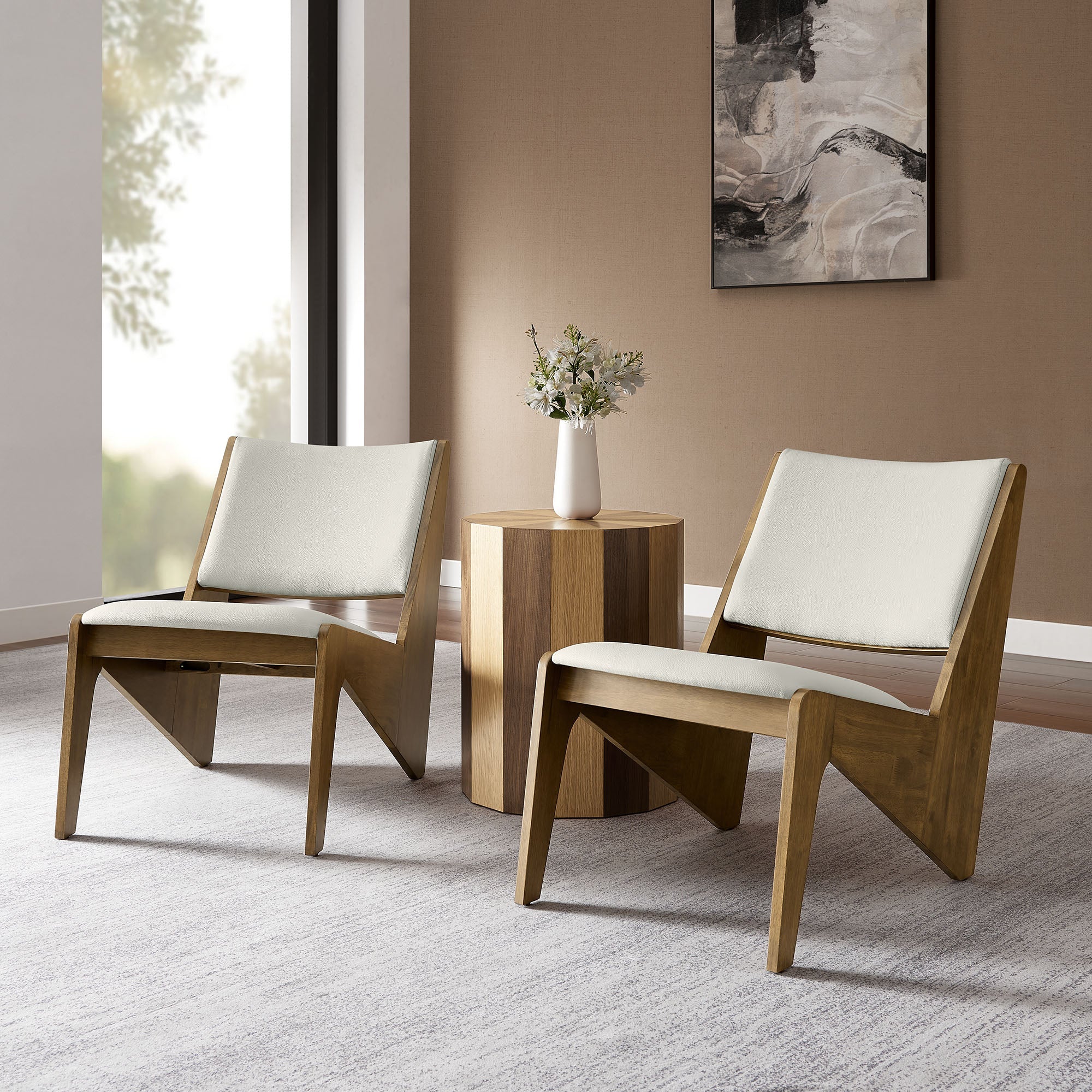 Rylina Vegan Leather Accent Chairs Set of 2 by Modway