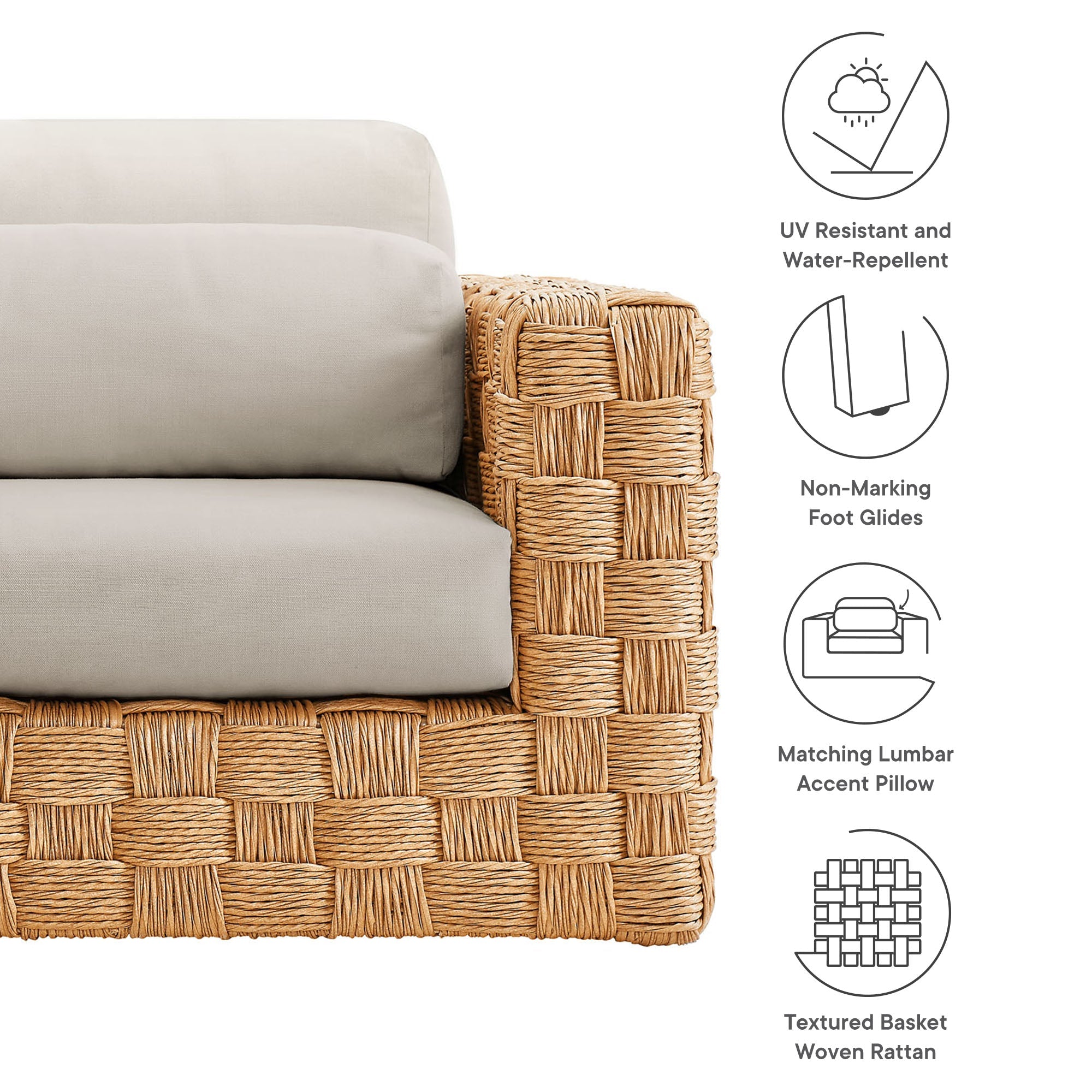 Thames Outdoor Patio Wicker Rattan Armchair