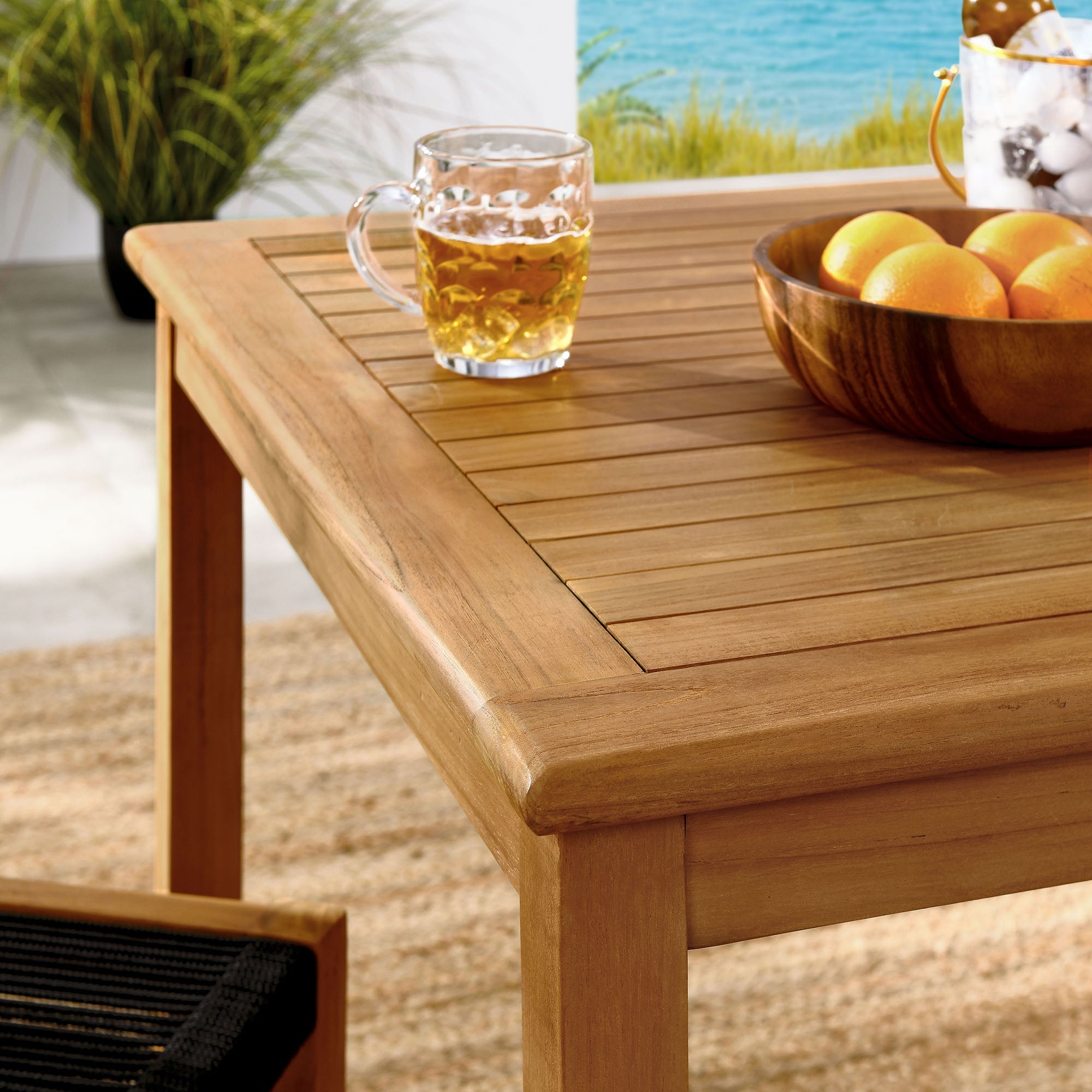 Vienna 3-Piece Outdoor Patio Teak and Rope Dining Set with Armless Chiars by Modway