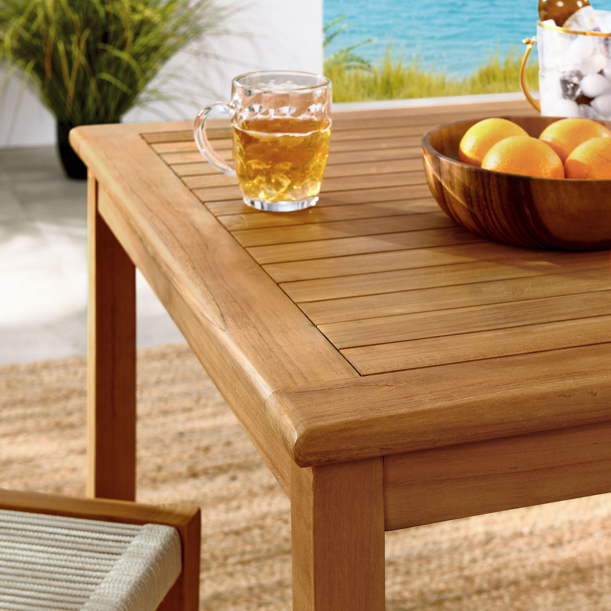 Vienna 3-Piece Outdoor Patio Teak and Rope Dining Set with Armless Chiars by Modway