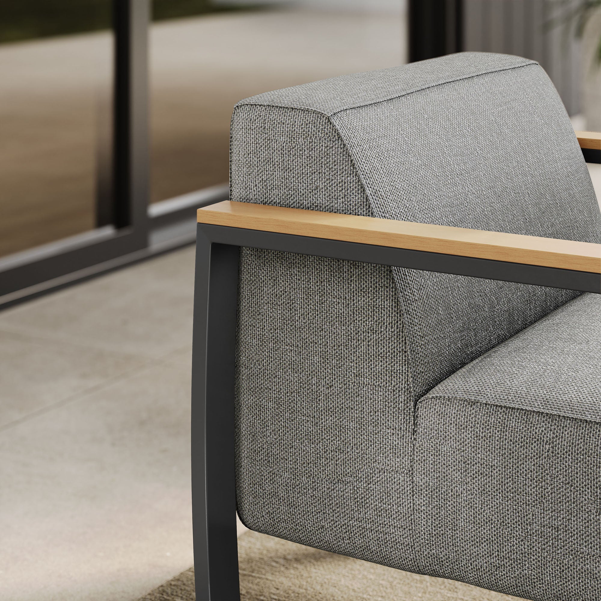 Sauve Outdoor Patio Aluminum and Fabric Armchair by Modway
