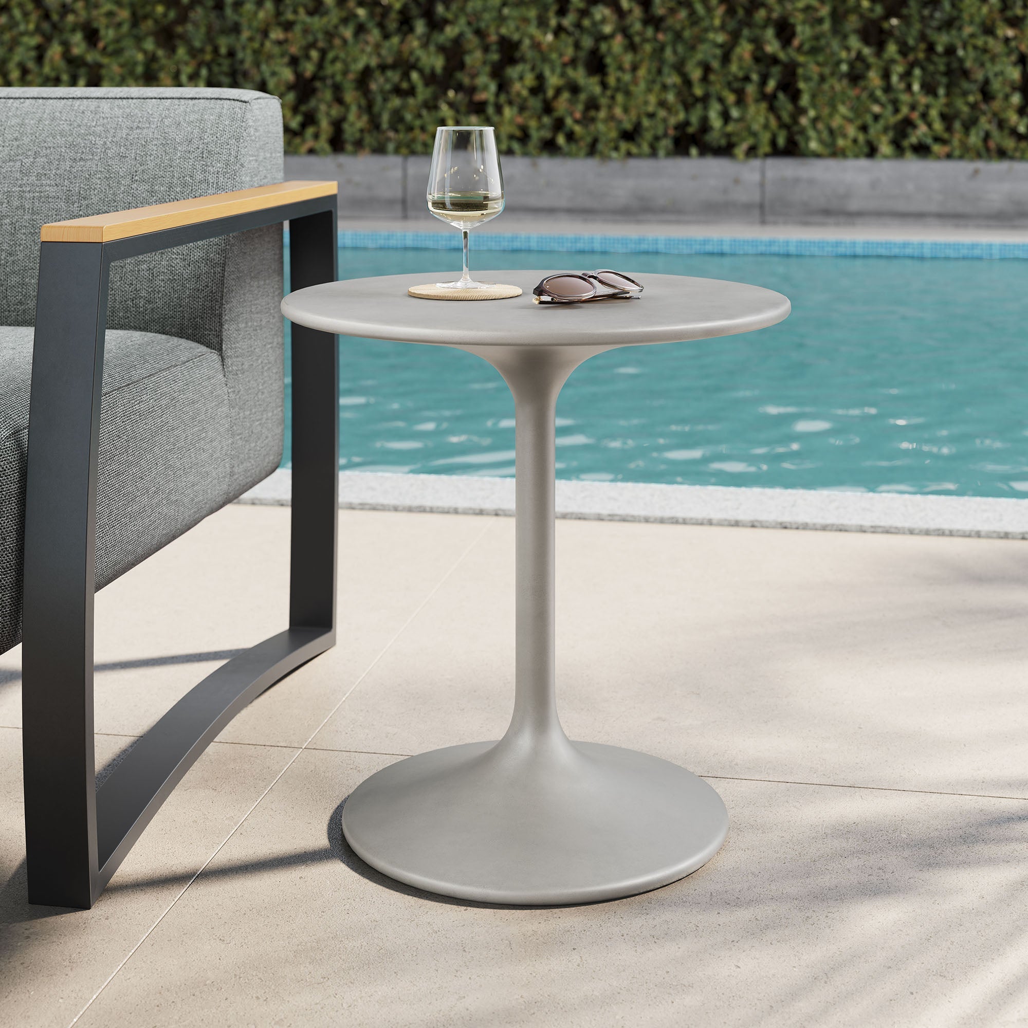 Esme Outdoor Patio Outdoor Patio Concrete Side Table by Modway