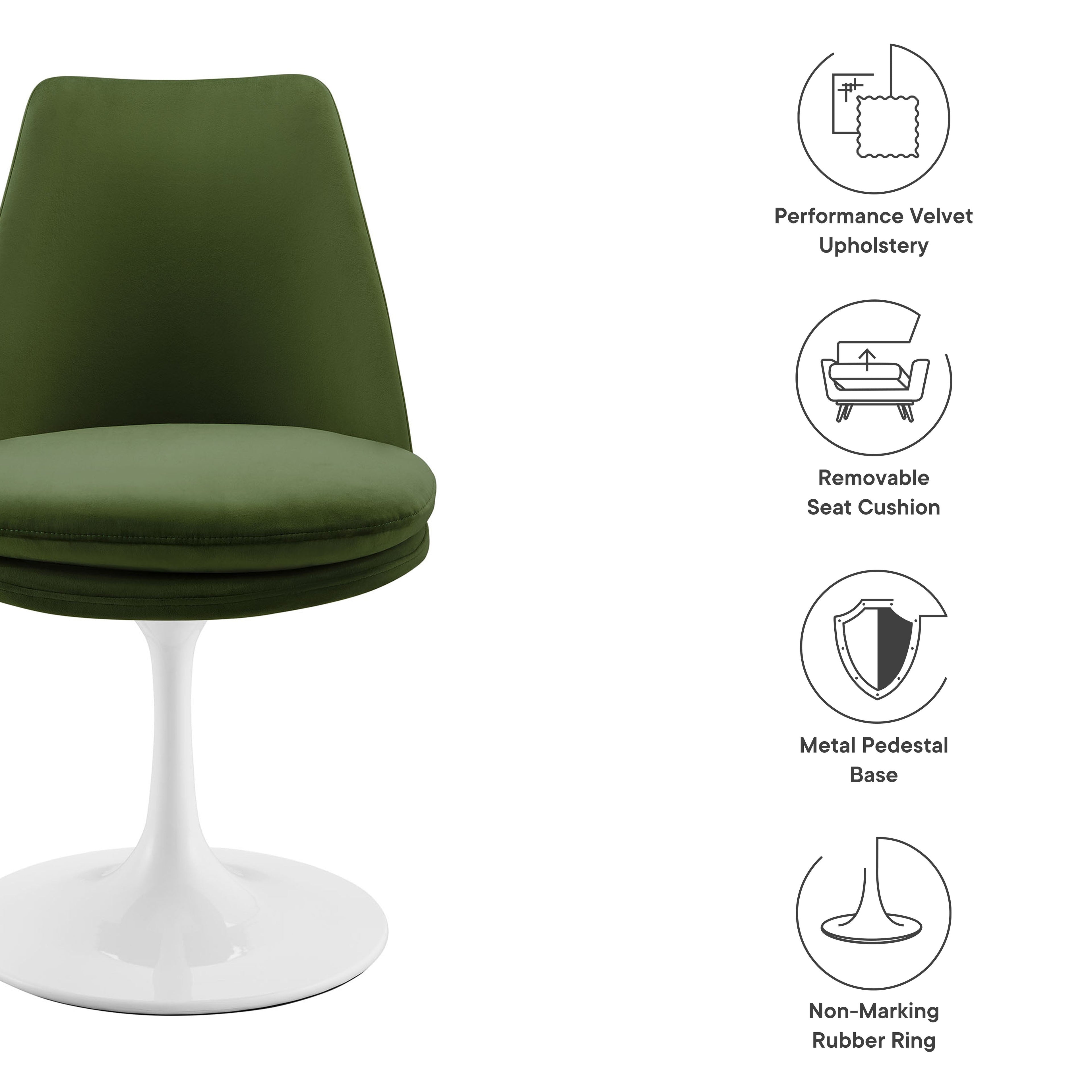 Lippa Swivel Dining Chair by Modway
