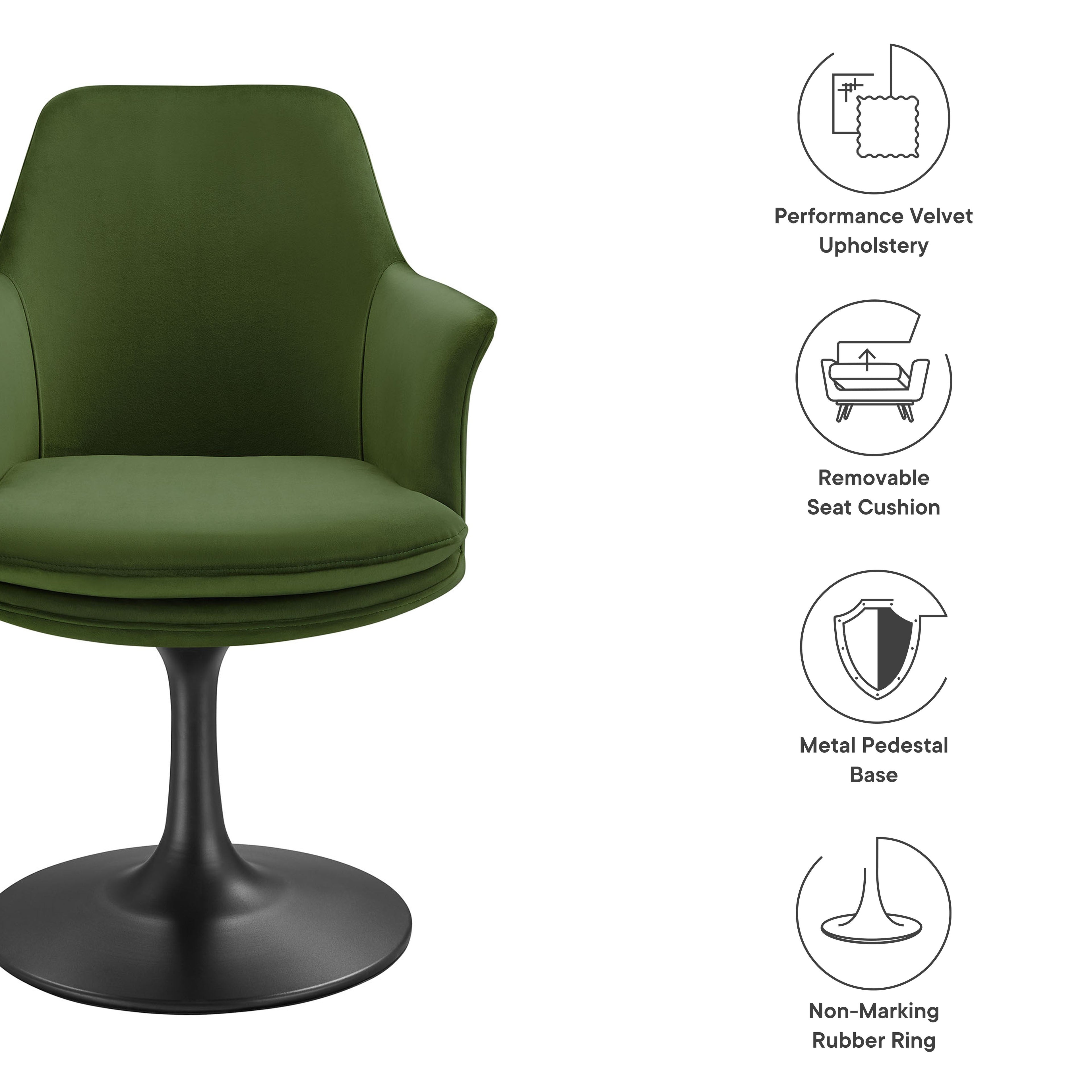 Lippa Swivel Dining Armchair by Modway