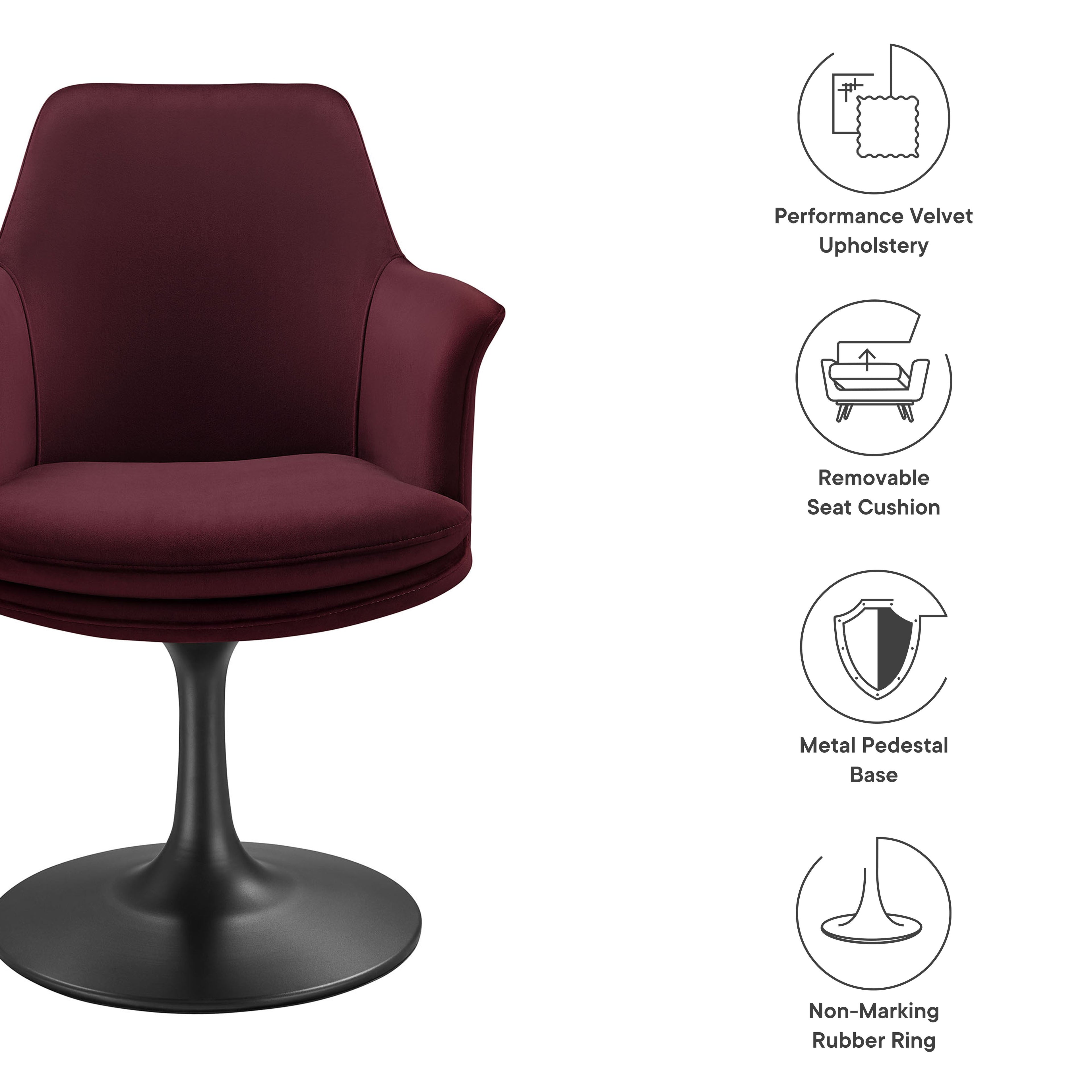 Lippa Swivel Dining Armchair by Modway