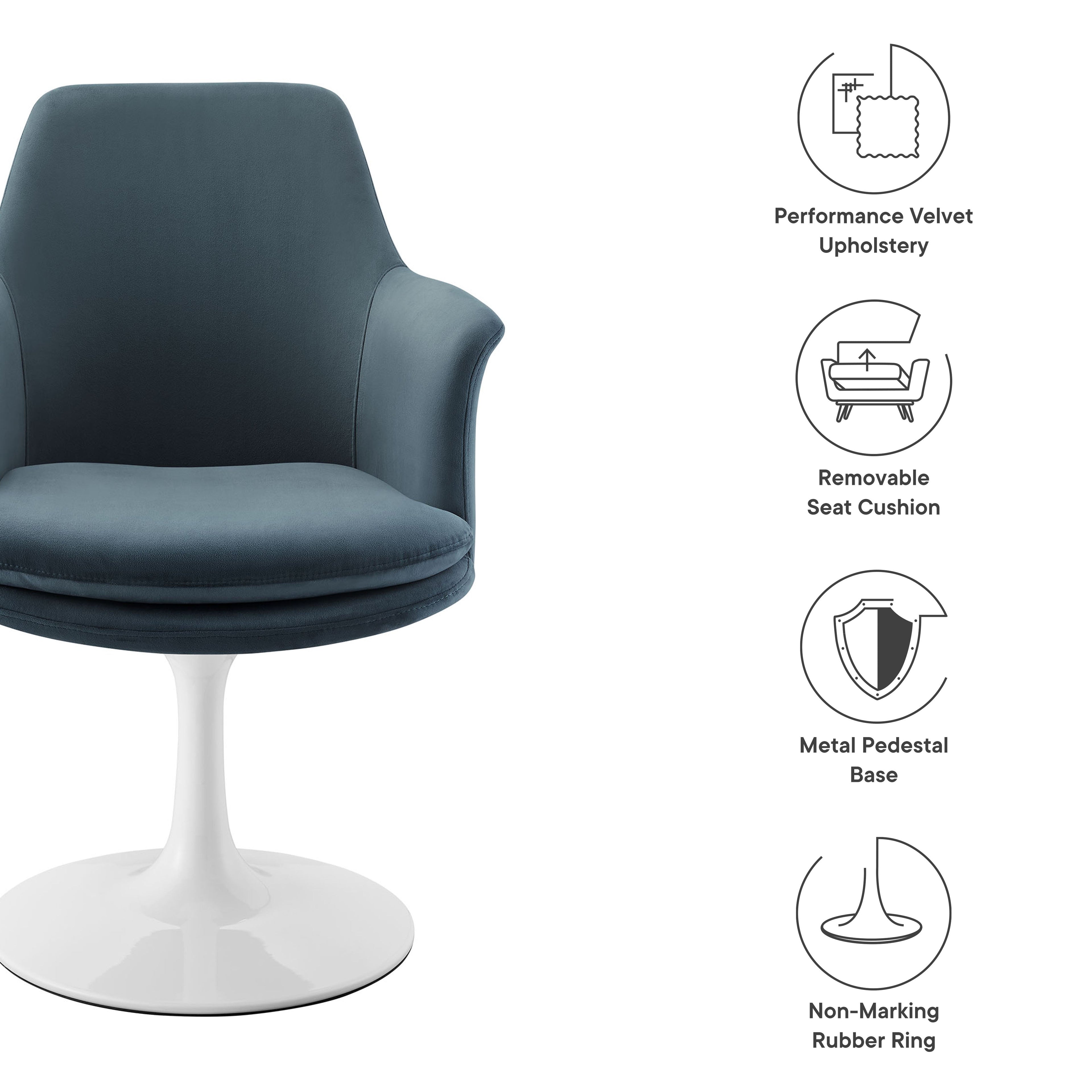 Lippa Swivel Dining Armchair by Modway