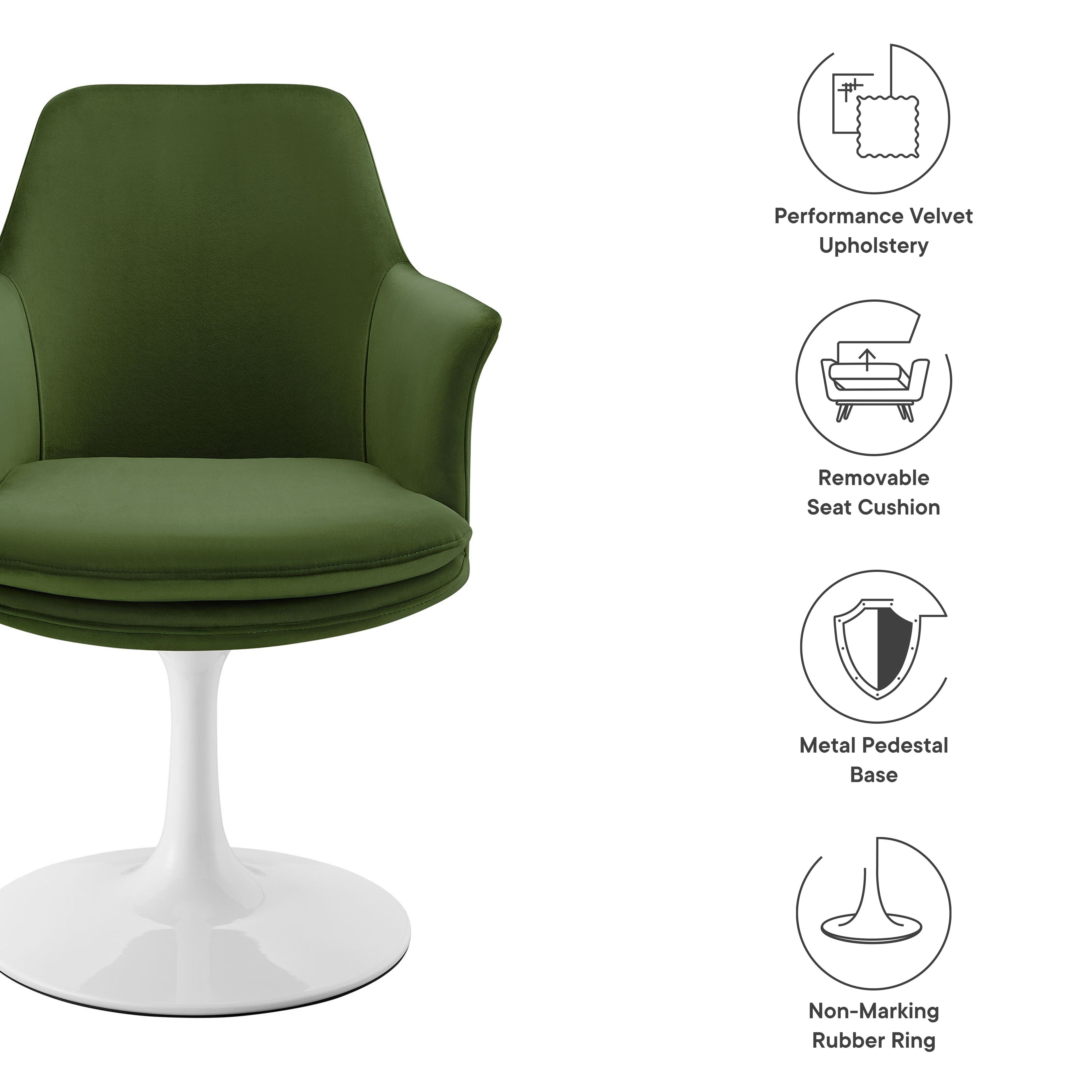 Lippa Swivel Dining Armchair by Modway