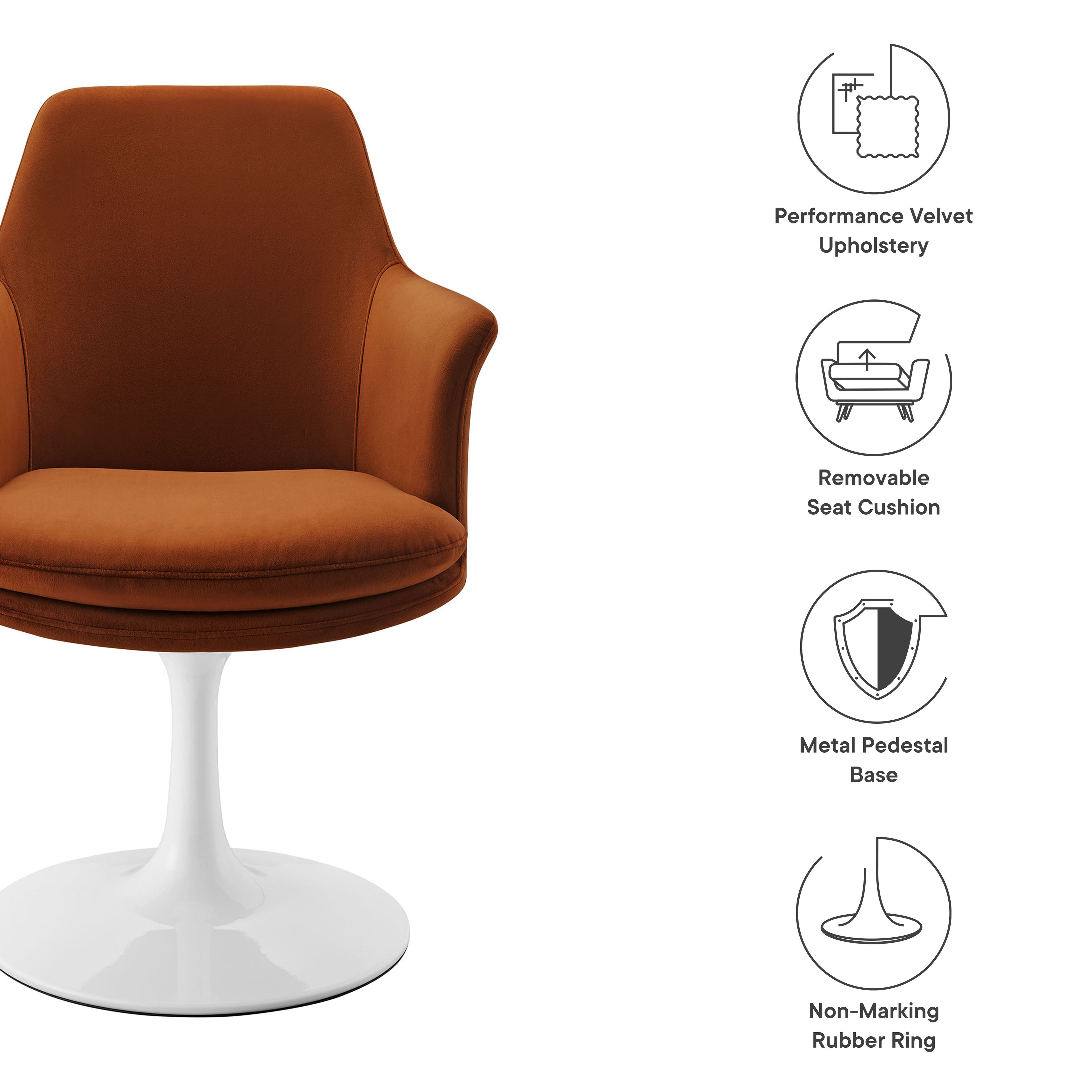 Lippa Swivel Dining Armchair by Modway