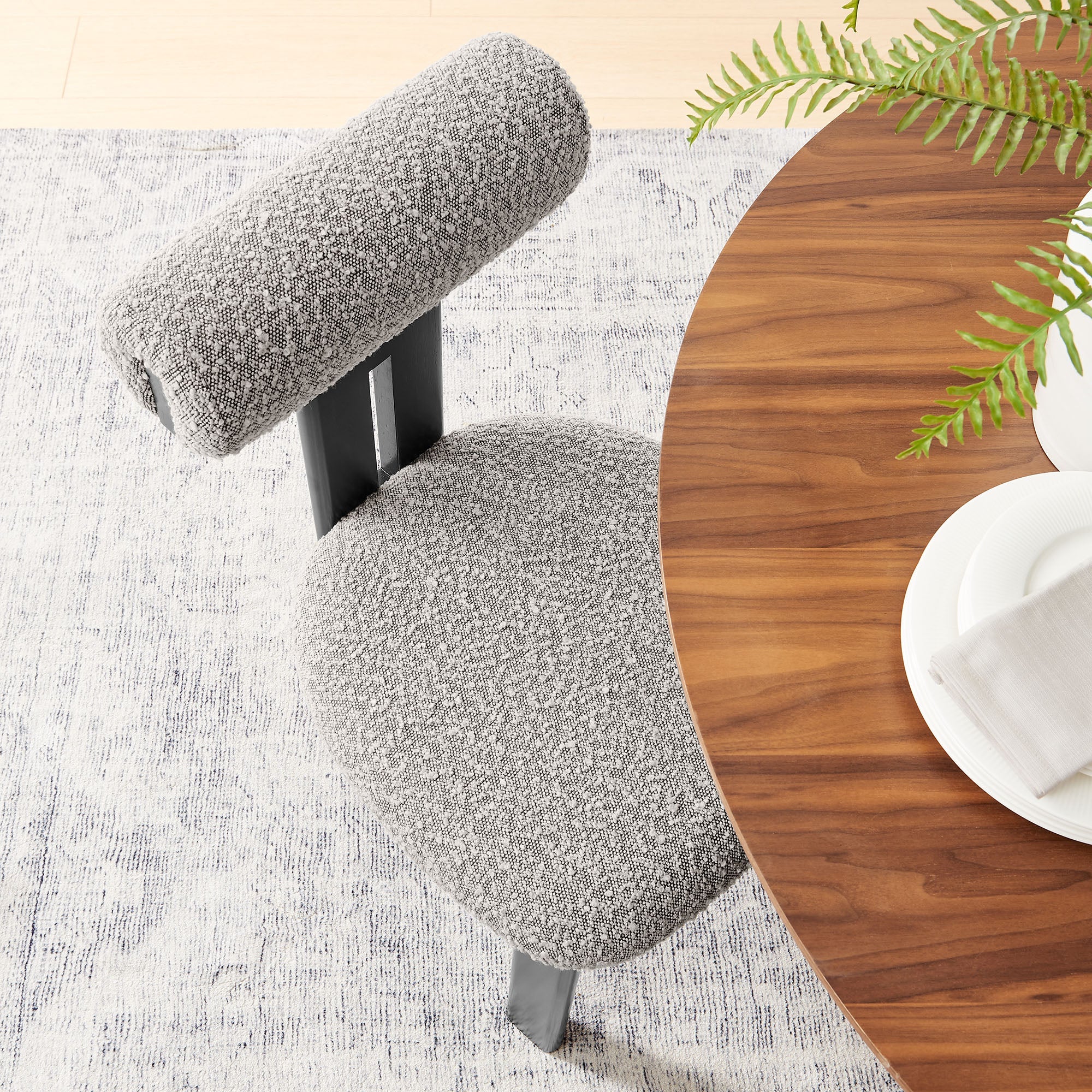 Torian Boucle Fabric Dining Chair Set of 2 by Modway