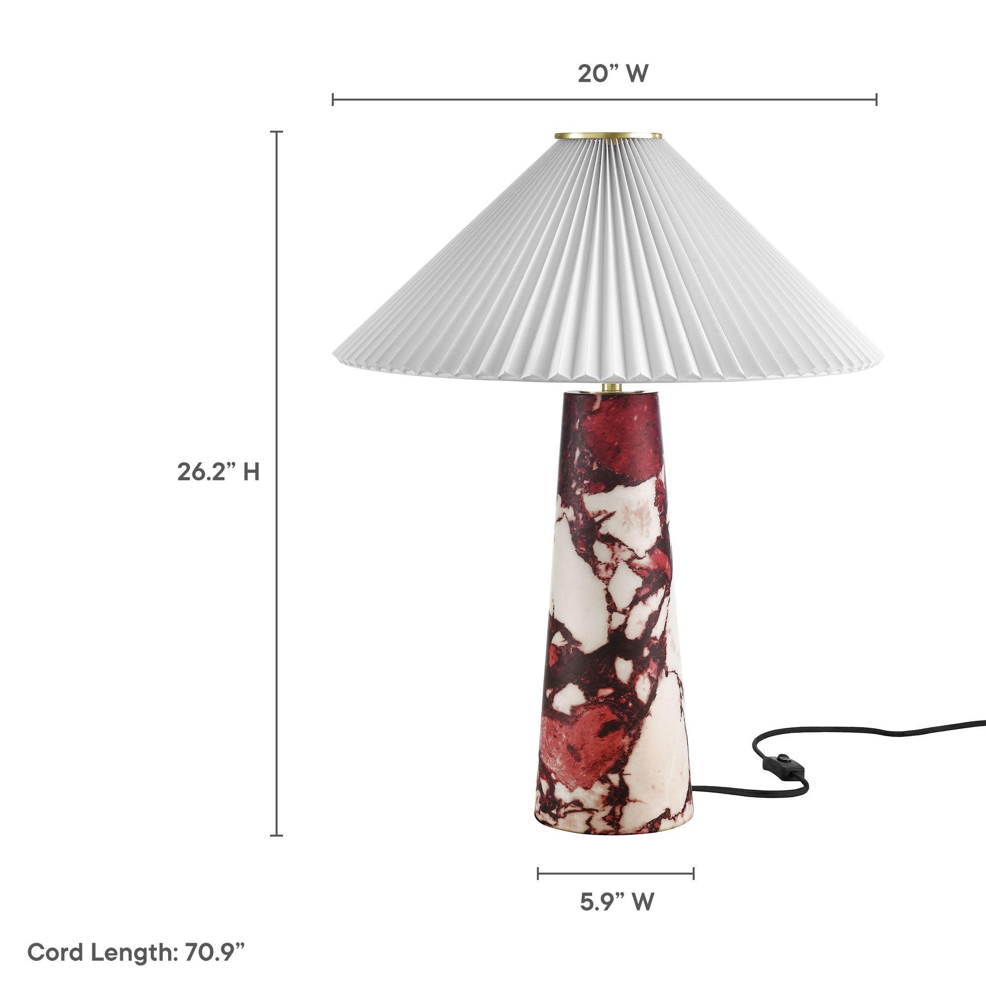 Nera Marble Table Lamp by Modway