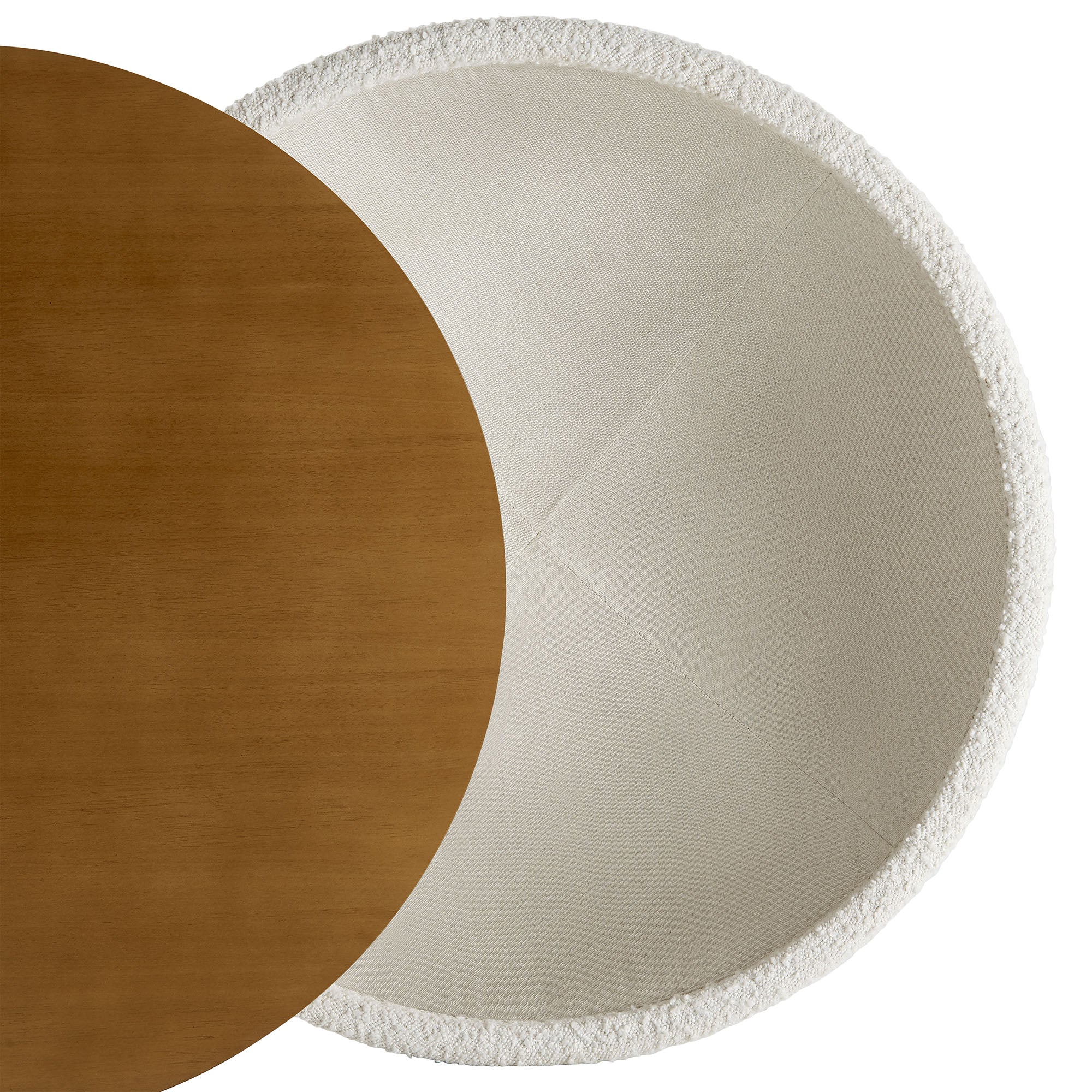 Tridome Round Boucle Upholstered Storage Coffee Table by Modway