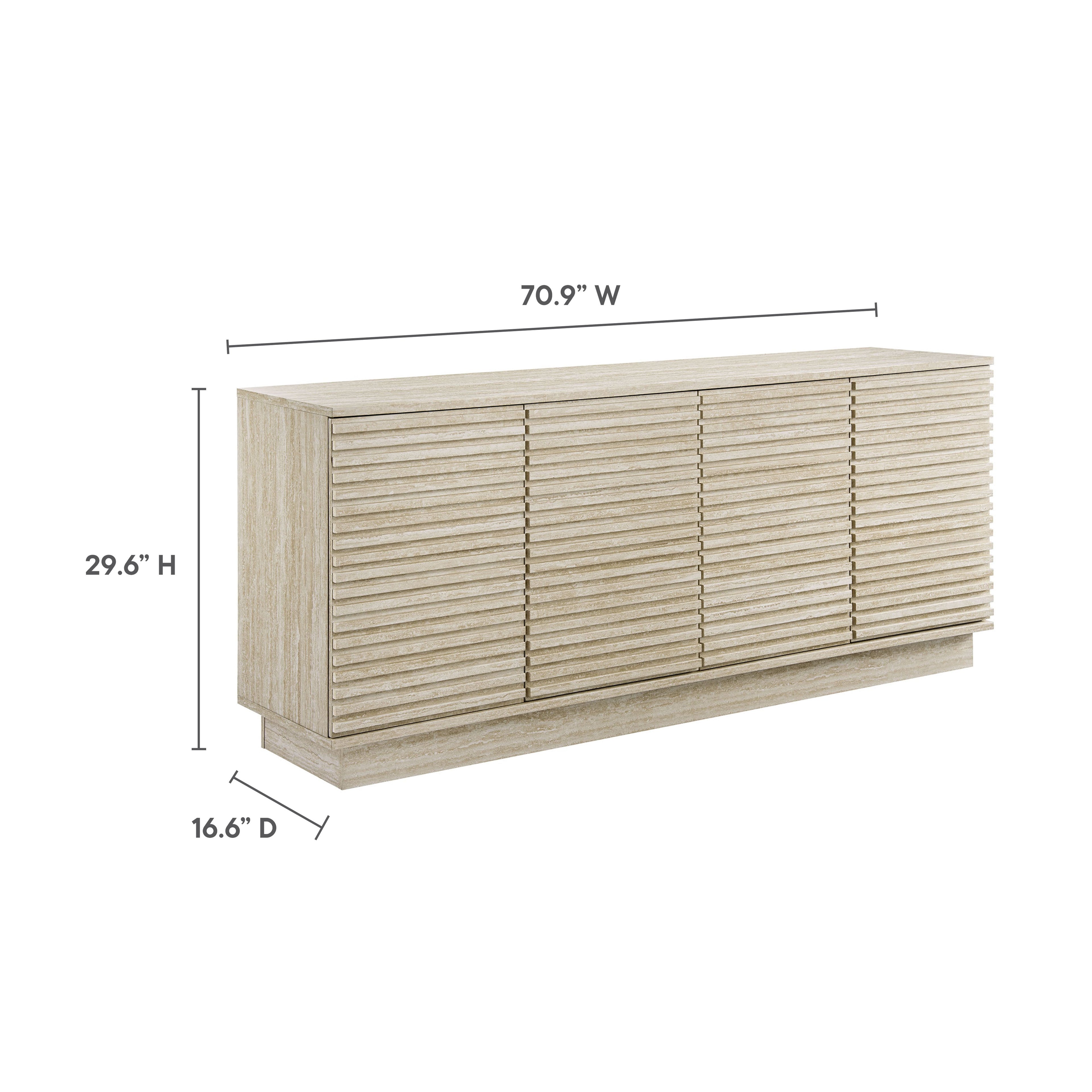 Render 70" Faux Travertine Sideboard Cabinet TV Stand by Modway