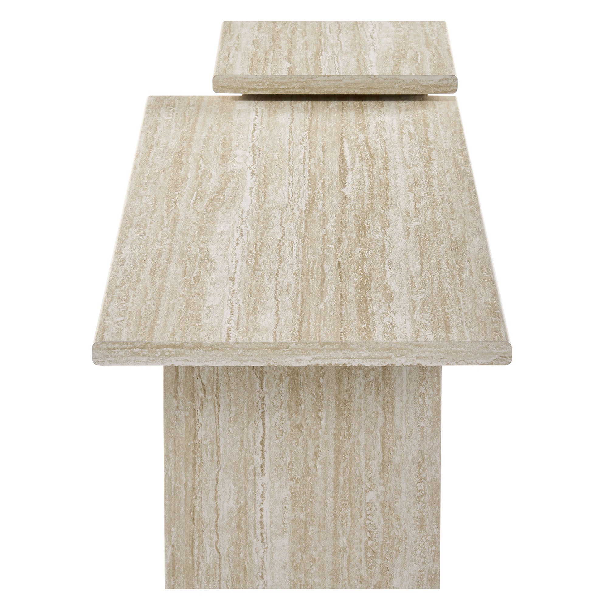 Render Nesting Faux Travertine Coffee Tables Set of 2 by Modway