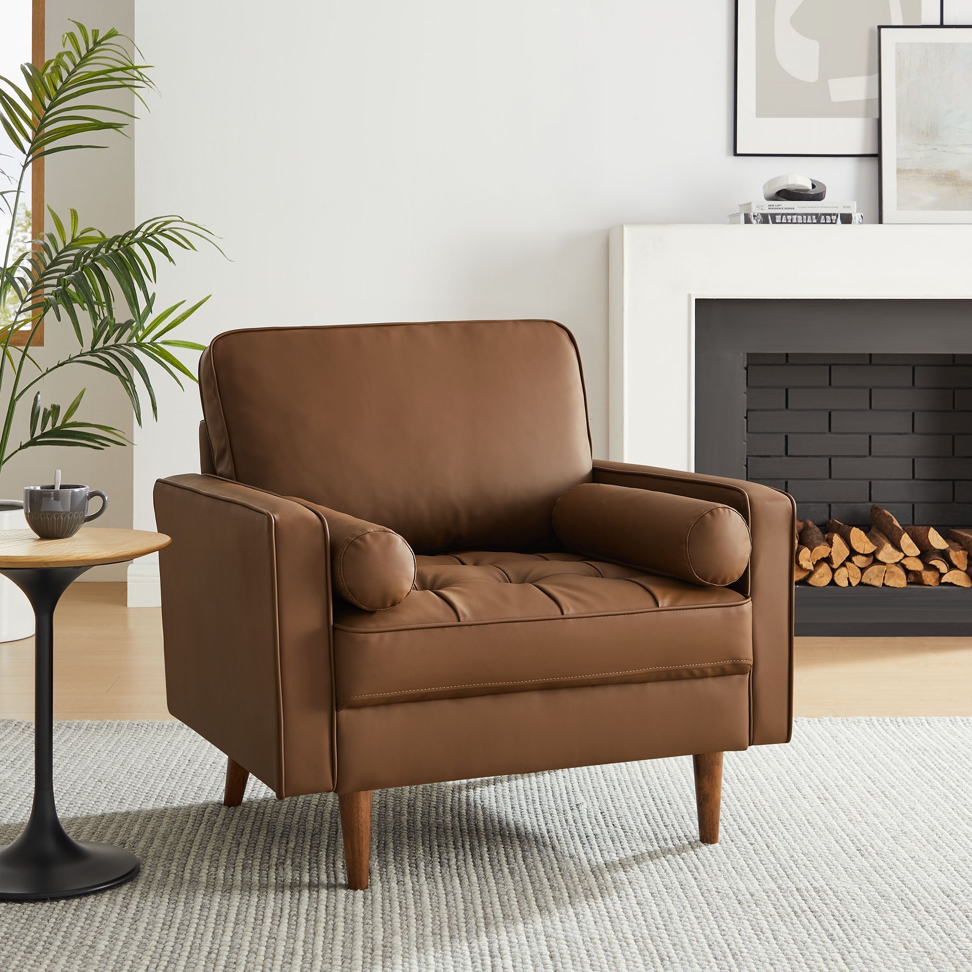 Valour Tufted Vegan Leather Accent Armchair by Modway